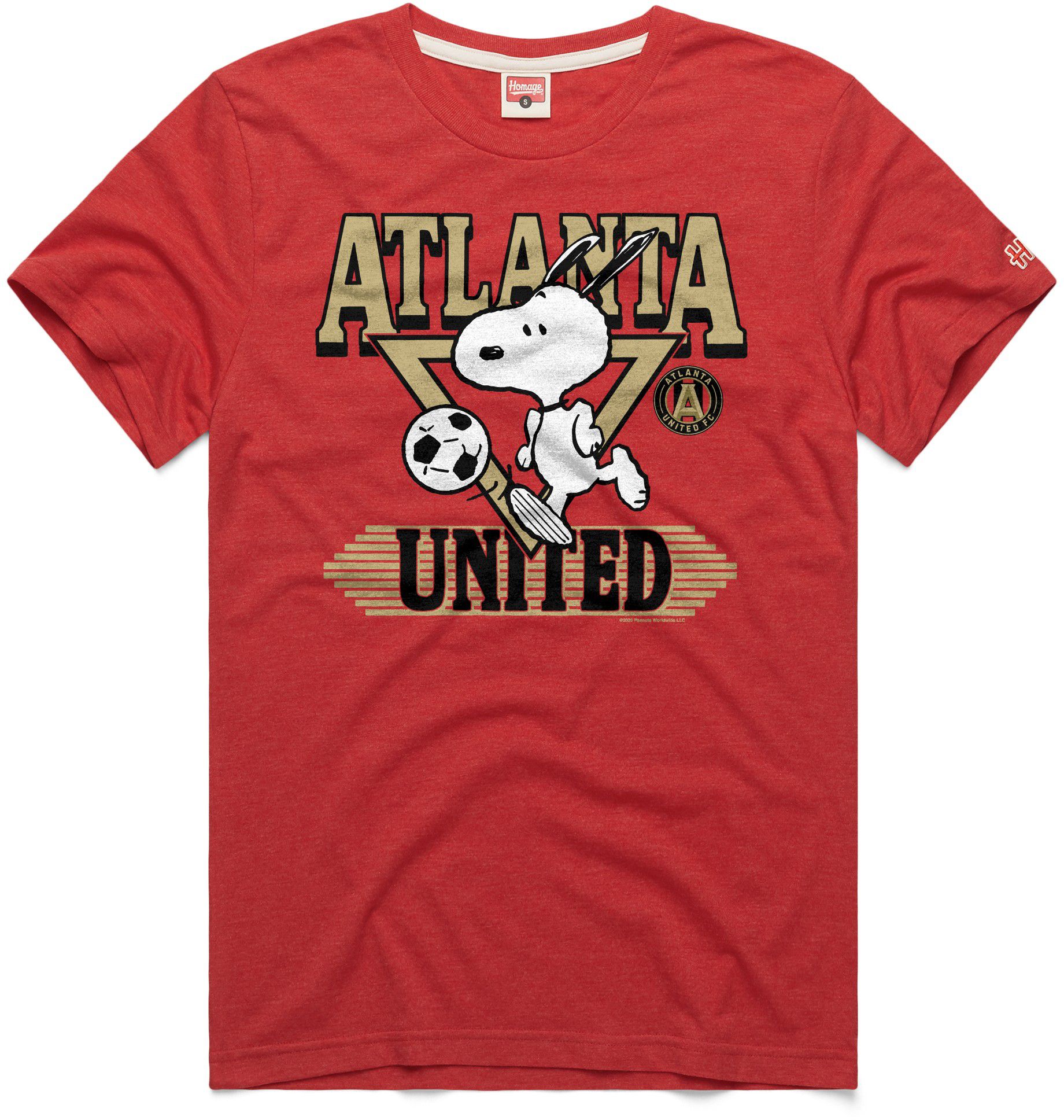 HOMAGE Adult Atlanta United Red Home Peanuts Graphic T-Shirt