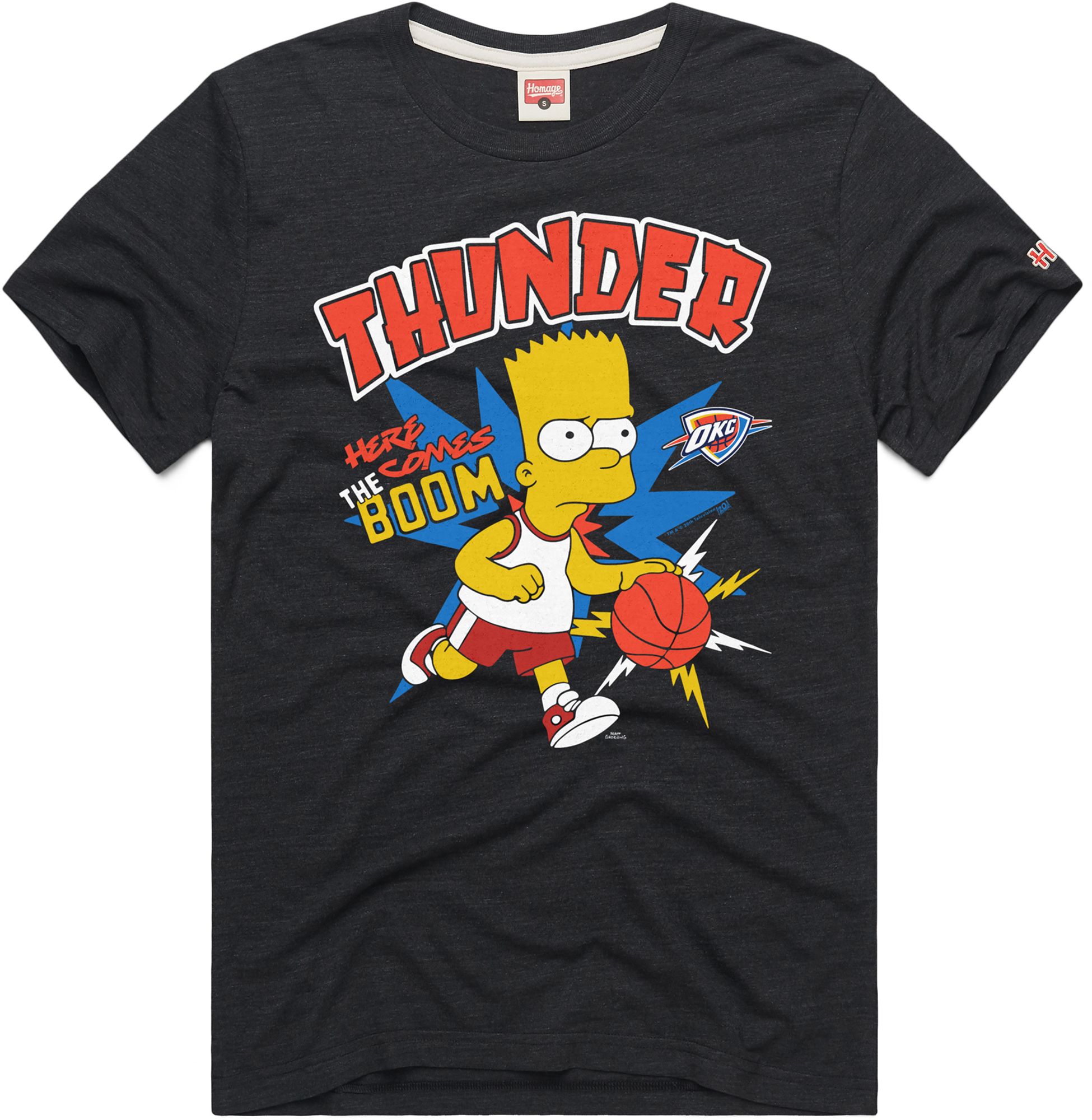 HOMAGE Men's Oklahoma City Thunder Black Simpsons Bart T-Shirt