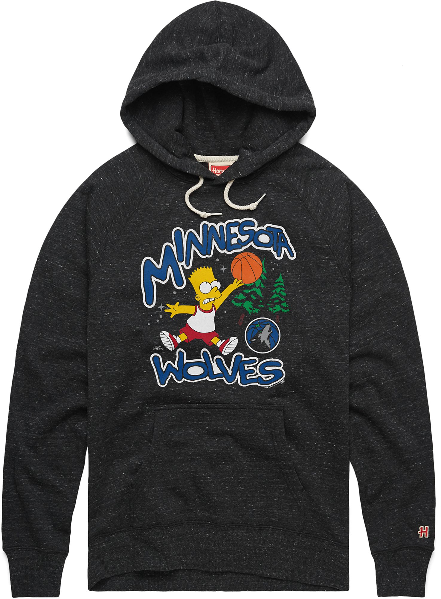 HOMAGE Men's Minnesota Timberwolves Black Simpsons Bart Pullover Hoodie