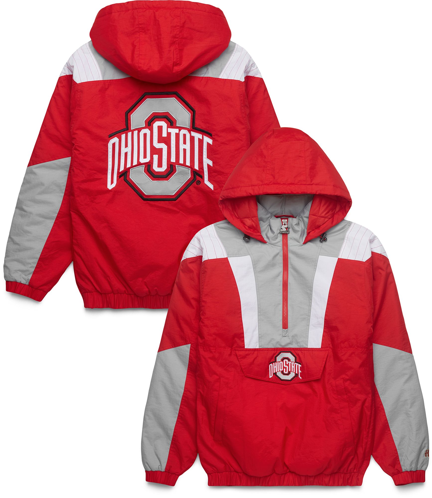 HOMAGE Men's Ohio State Buckeyes Red Half-Zip Jacket