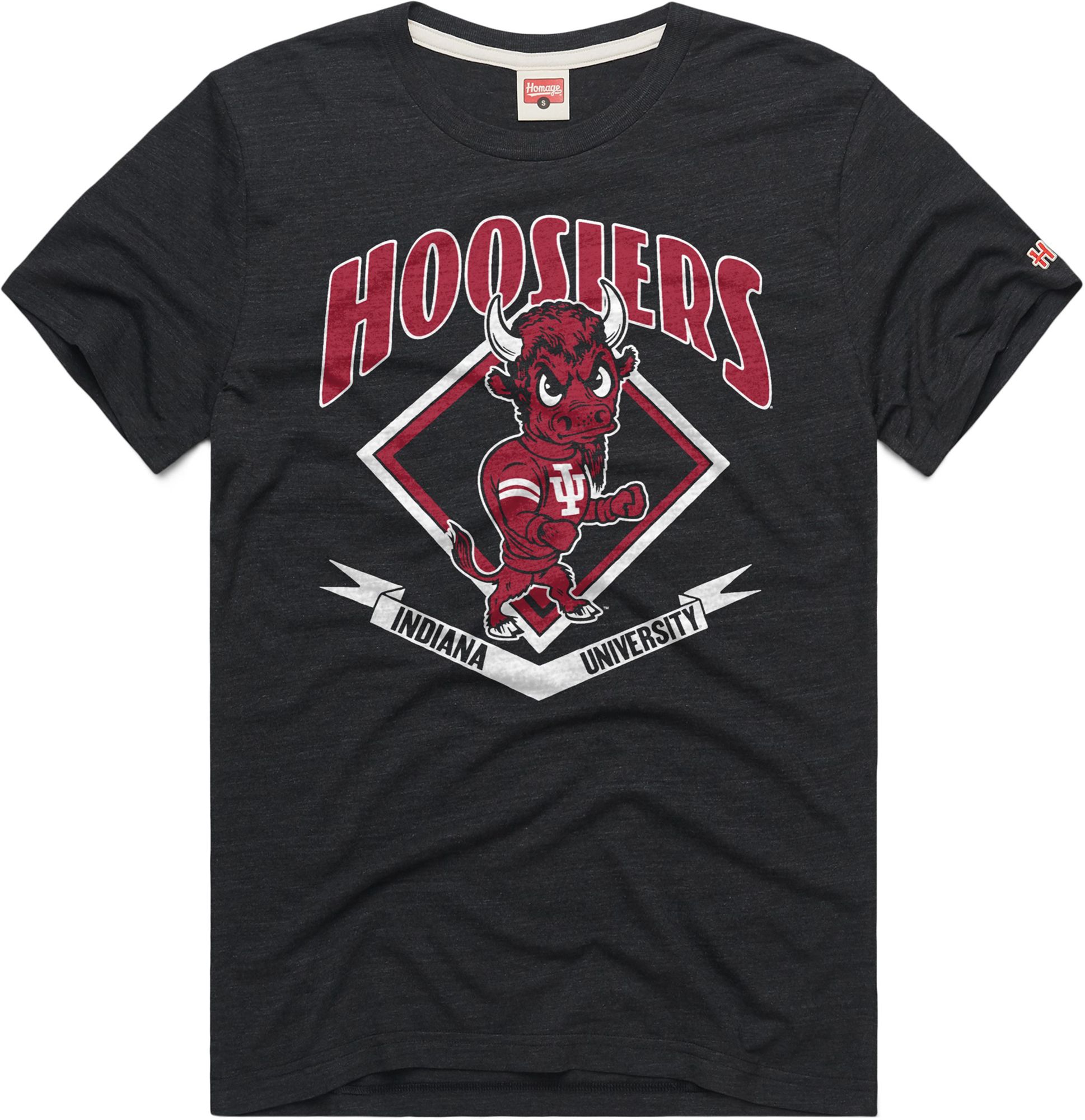 HOMAGE Men's Indiana Hoosiers Charcoal Diamond T-Shirt