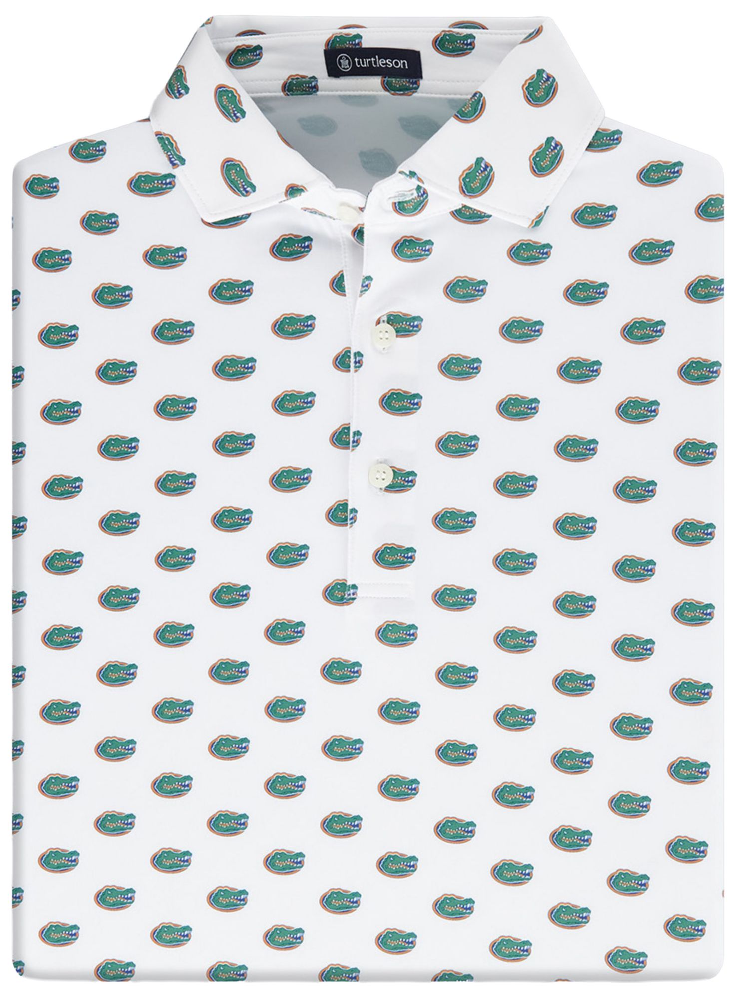 Turtleson Men's Florida Gators White Game Day Polo