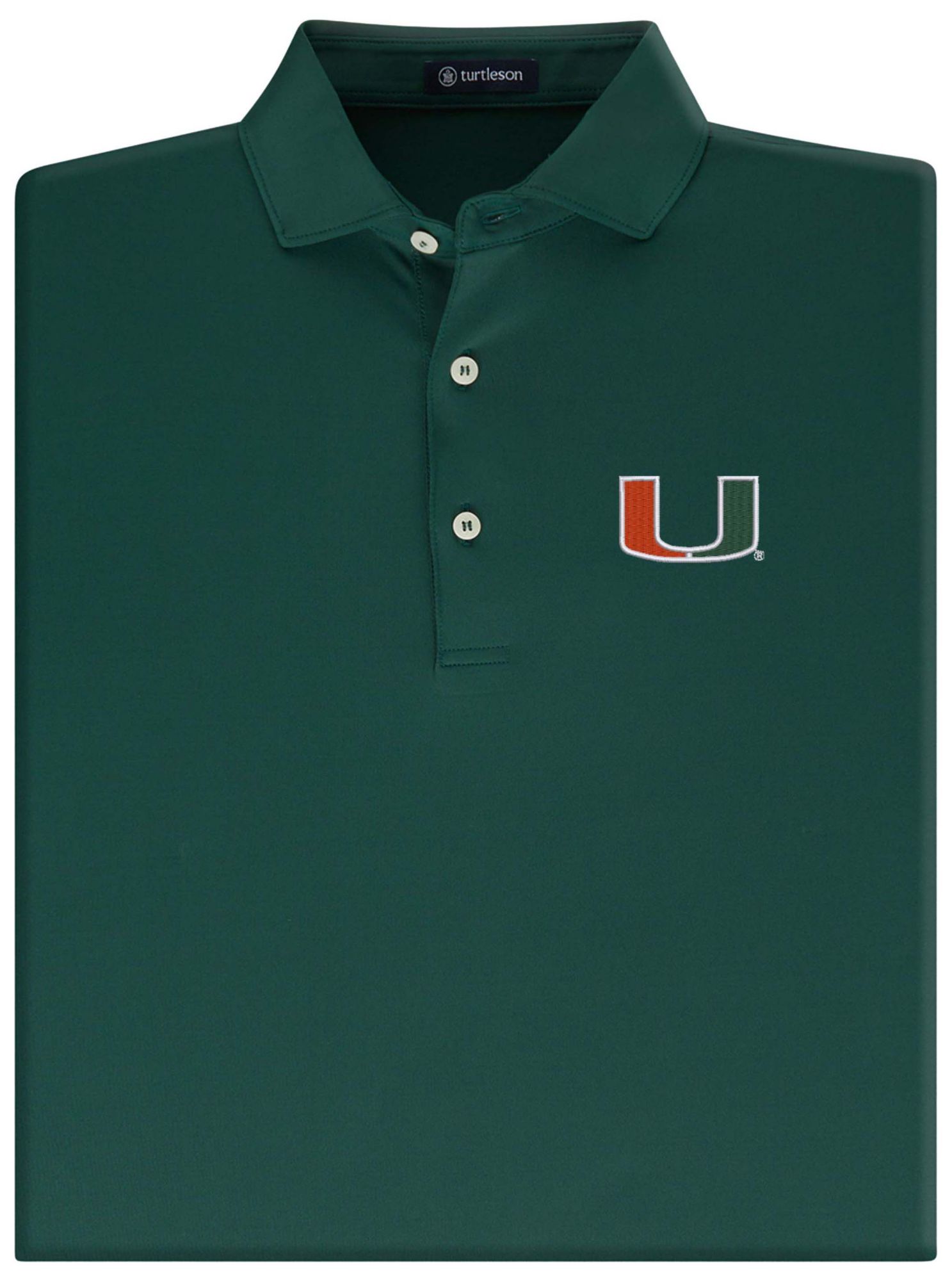 Turtleson Men's Miami Hurricanes Forest Victory Polo