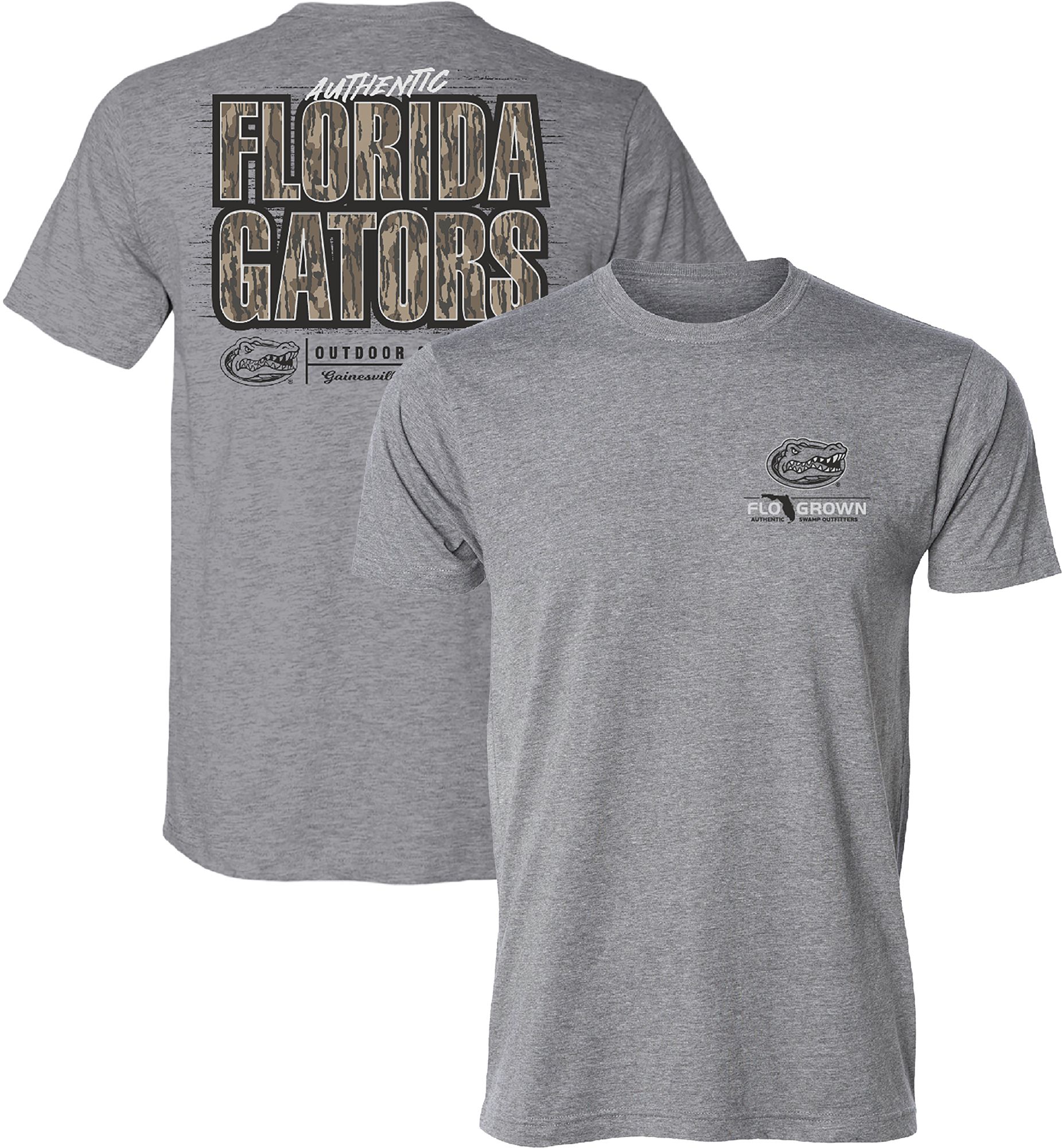 FloGrown Men's Florida Gators Heather Gray Woodland Stack Short Sleeve T-Shirt