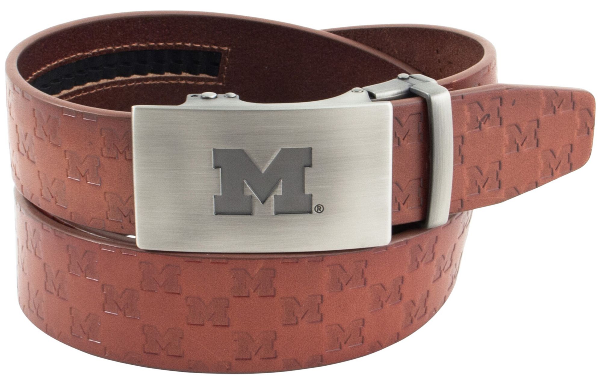 Eagles Wings Adult Michigan Wolverines Brown Ratchet Belt