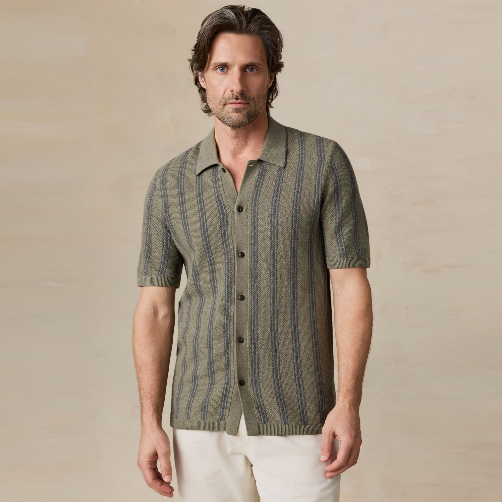 Faherty Men's Short Sleeve Sweater Shirt