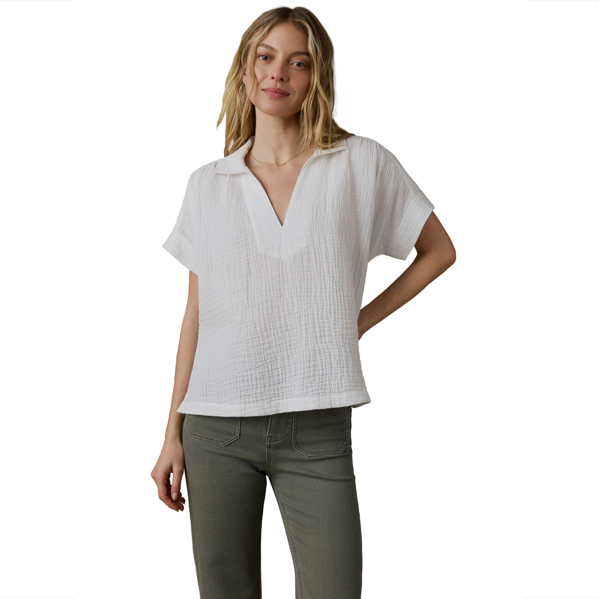 Faherty Women's Dune Cotton Gauze Zoe Top