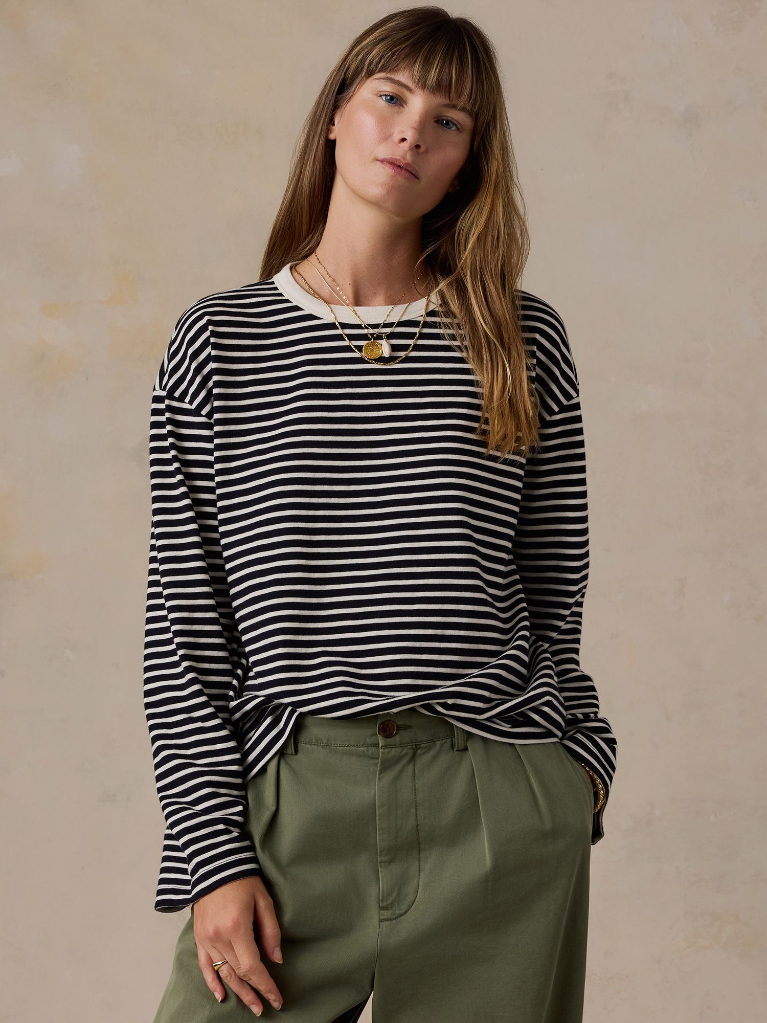 Faherty Women's Sunwashed Long Sleeve Retro T-shirt