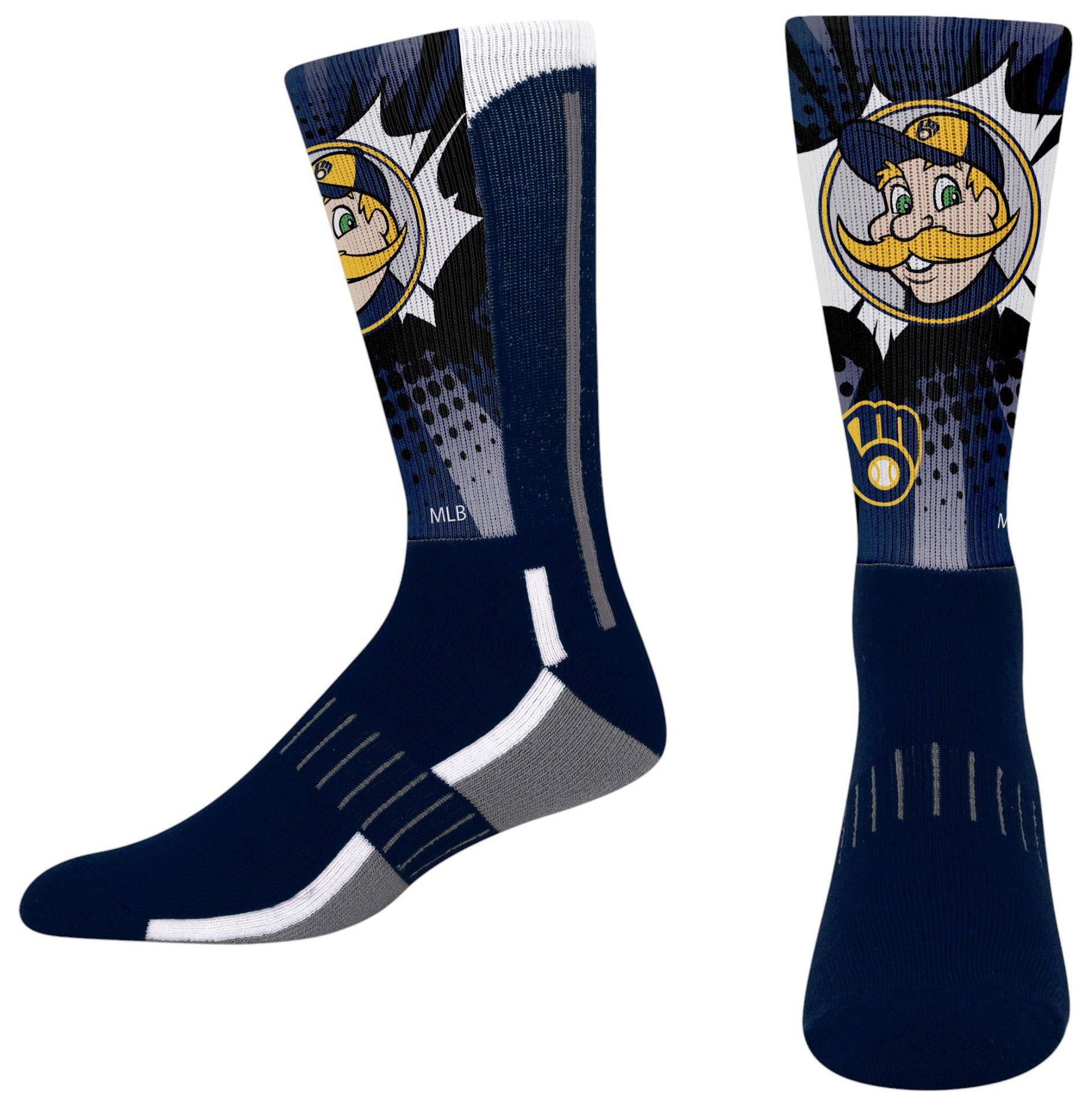 For Bare Feet Youth Milwaukee Brewers Mascot Kapow Socks - No Color
