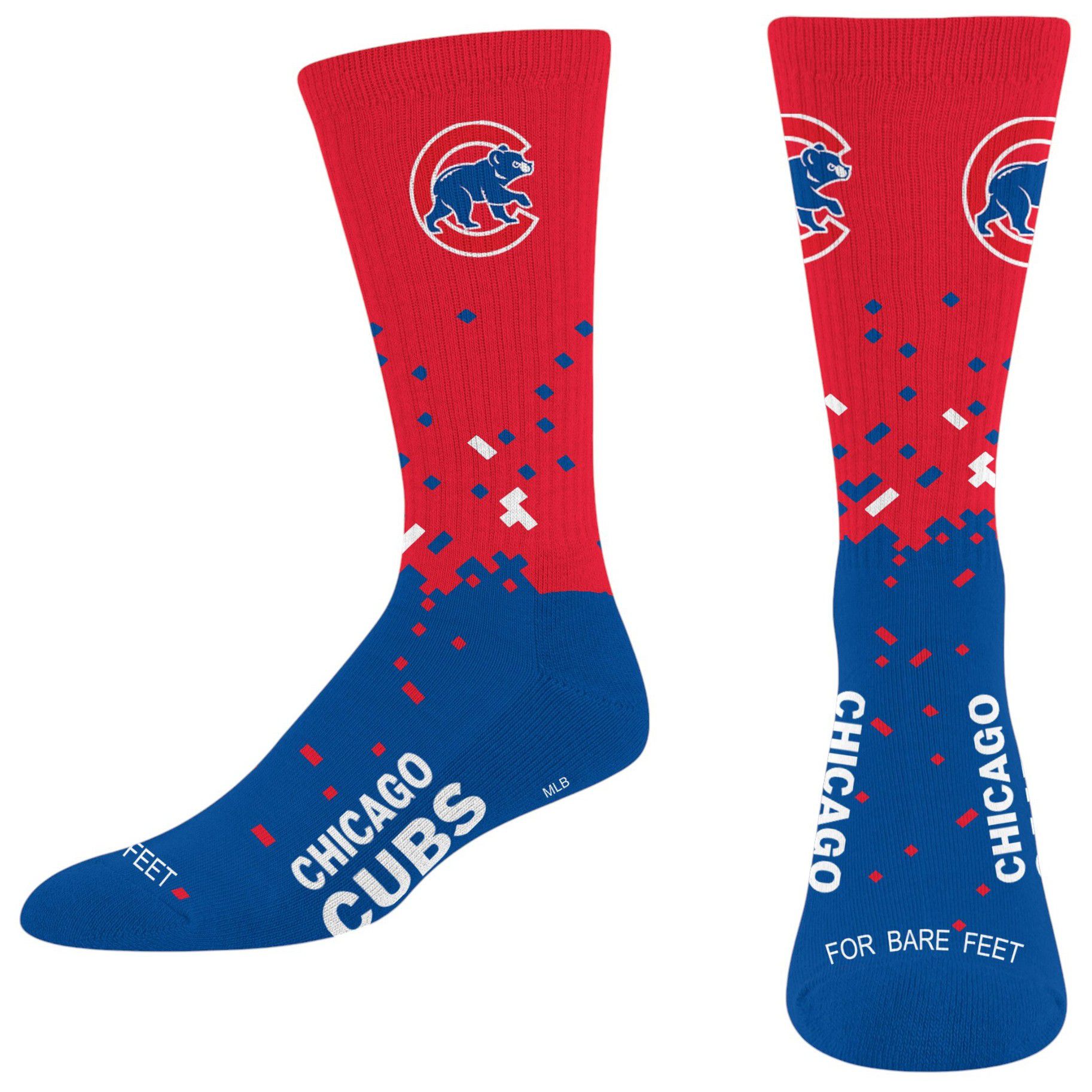 For Bare Feet Adult Chicago Cubs Spray Zone Socks