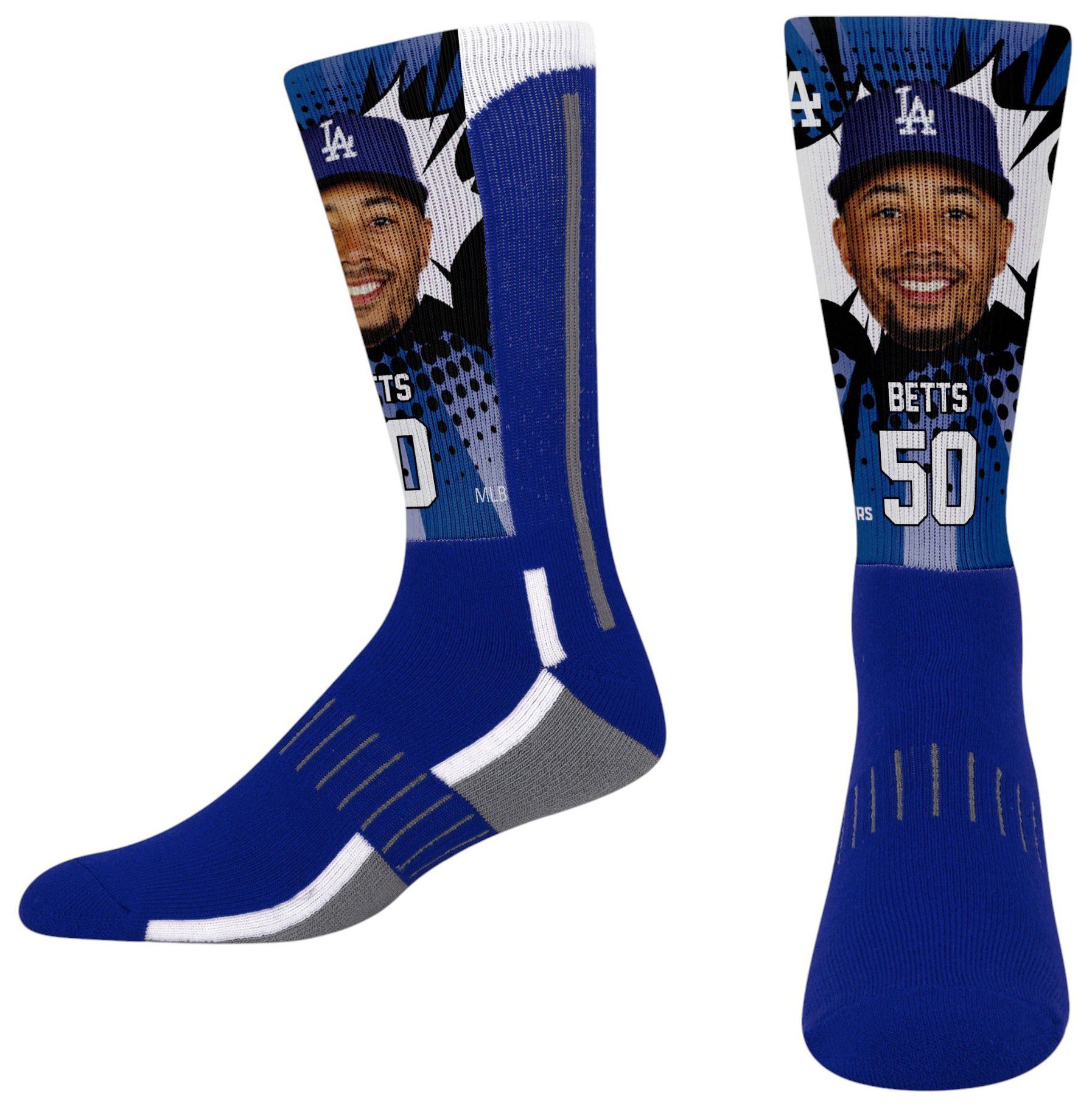 For Bare Feet Adult Los Angeles Dodgers Mookie Betts Kapow Socks