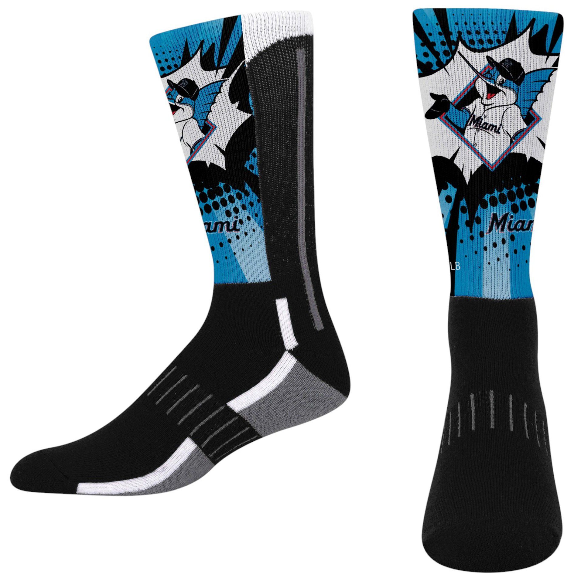 For Bare Feet Youth Miami Marlins Mascot Kapow Socks