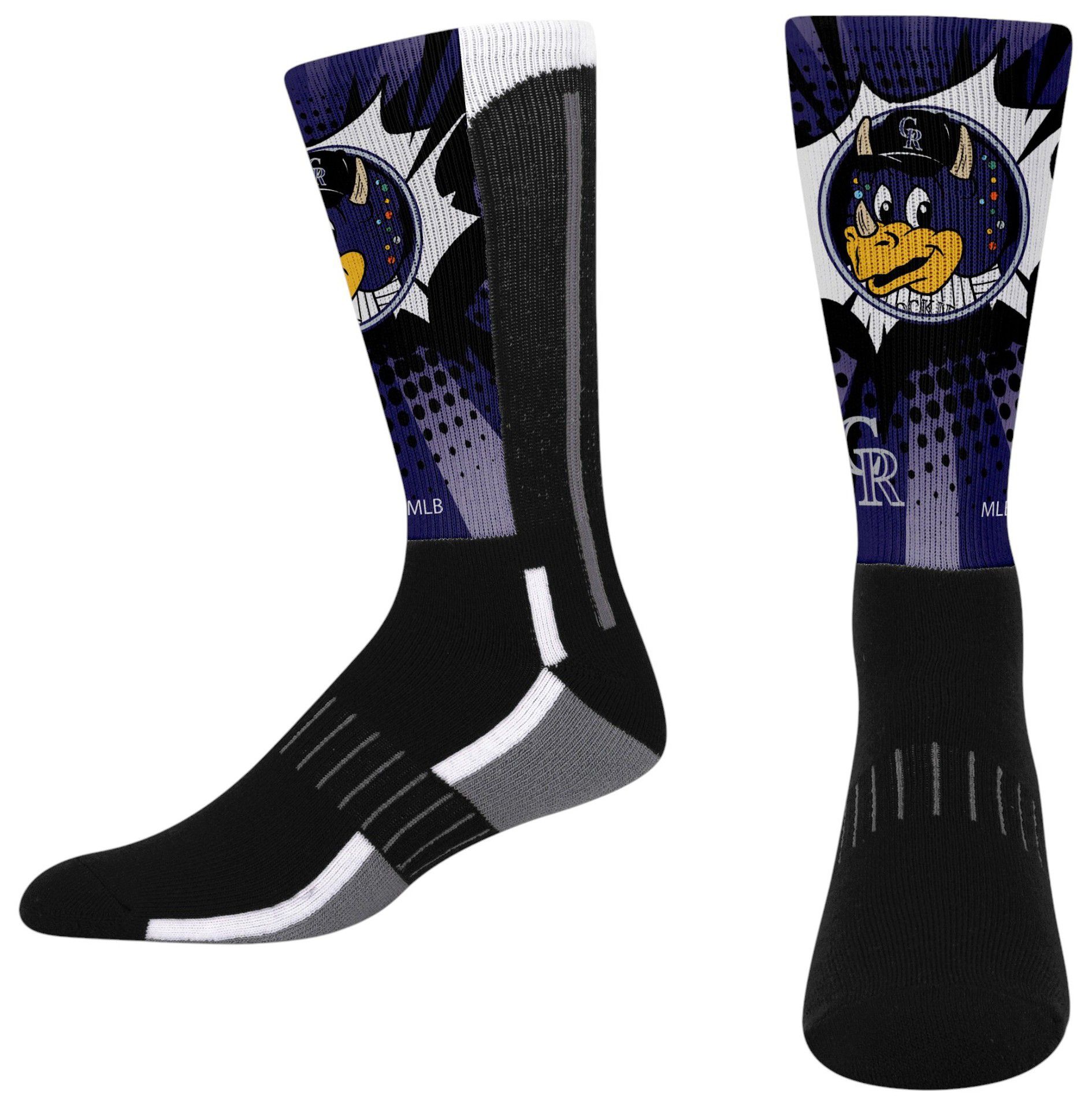 For Bare Feet Youth Colorado Rockies Mascot Kapow Socks