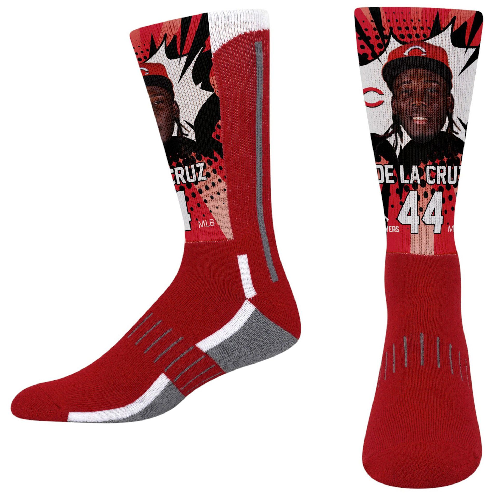 For Bare Feet Adult Cincinnati Reds Elly De La Cruz Kapow Socks