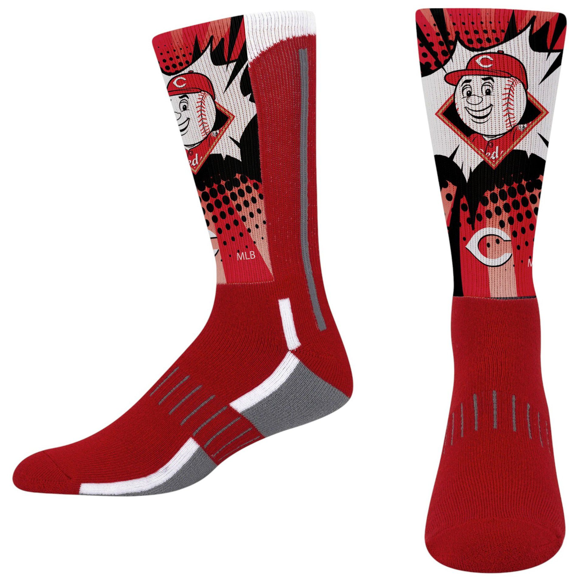 For Bare Feet Youth Cincinnati Reds Mascot Kapow Socks
