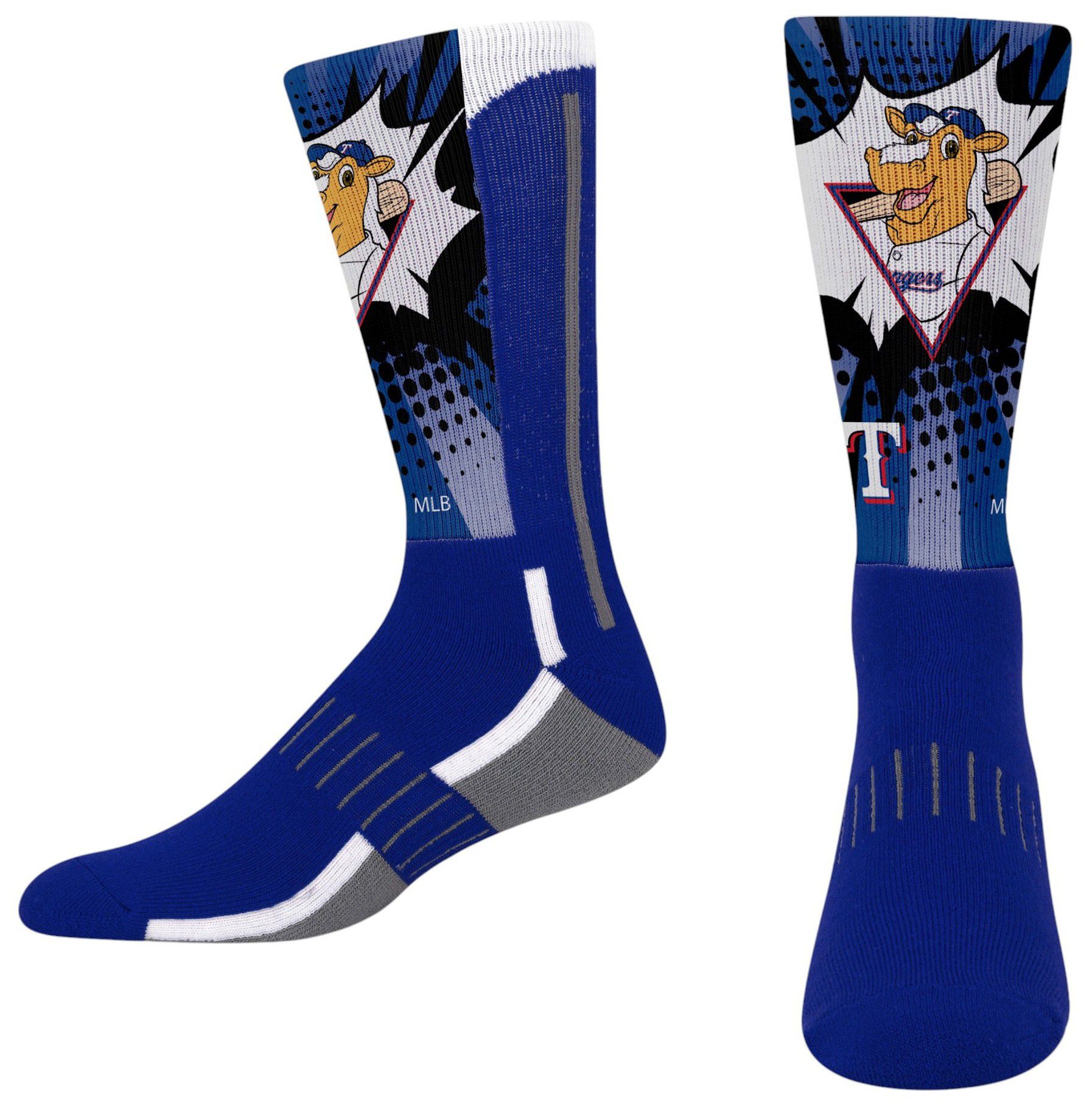 For Bare Feet Youth Texas Rangers Mascot Kapow Socks