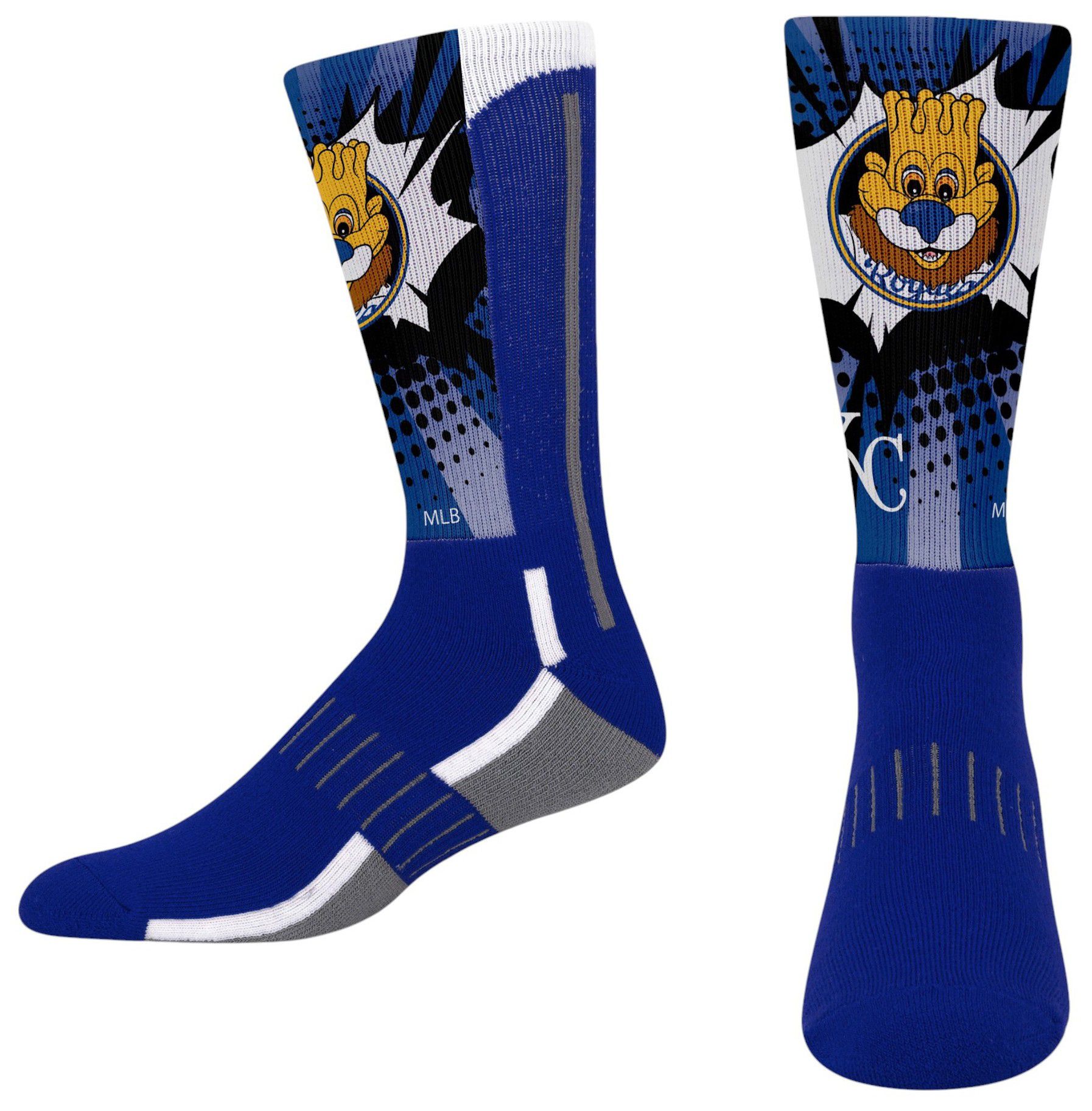 For Bare Feet Youth Kansas City Royals Mascot Kapow Socks
