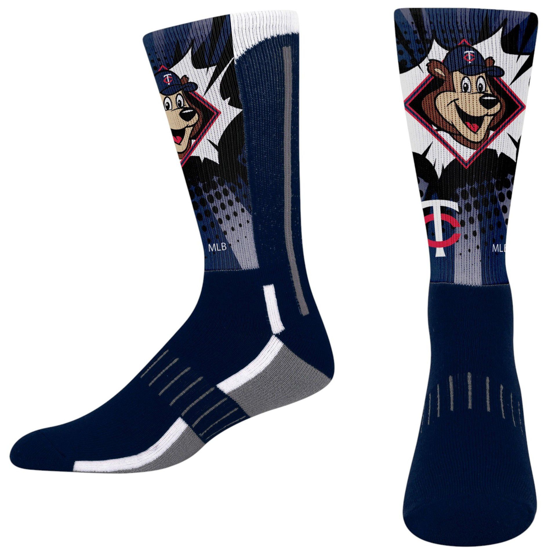 For Bare Feet Youth Minnesota Twins Mascot Kapow Socks