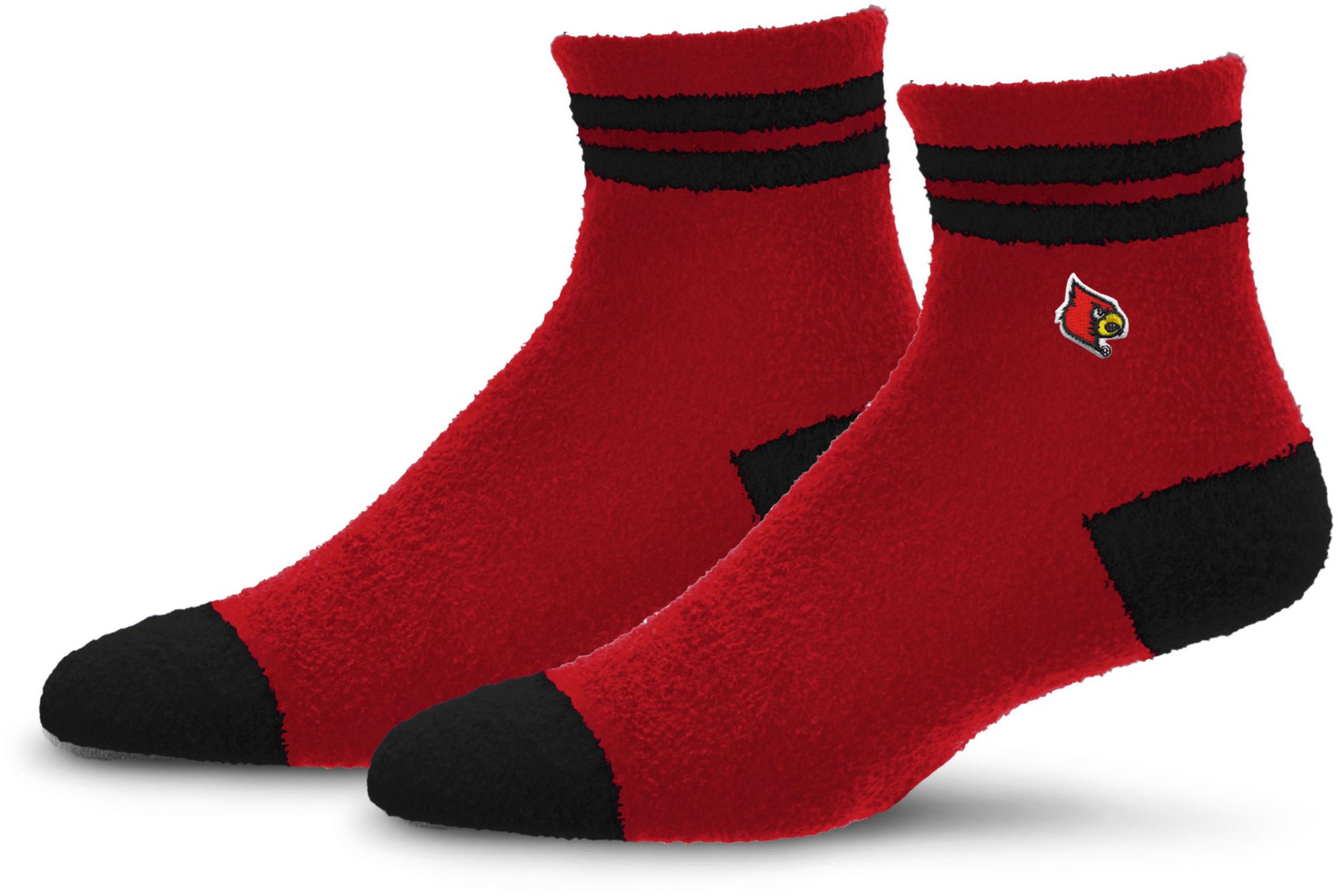 For Bare Feet Adult Louisville Cardinals Stripe Cozy Socks