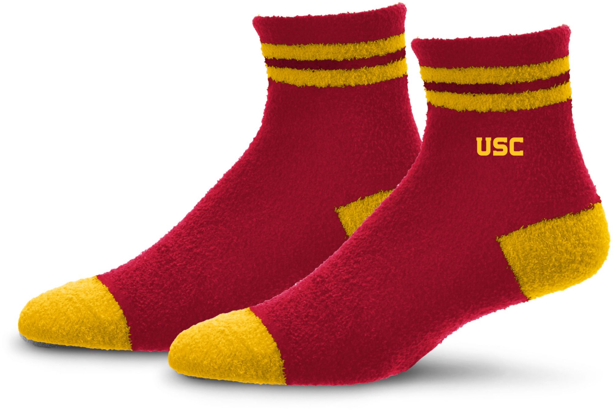 For Bare Feet Adult USC Trojans Stripe Cozy Socks
