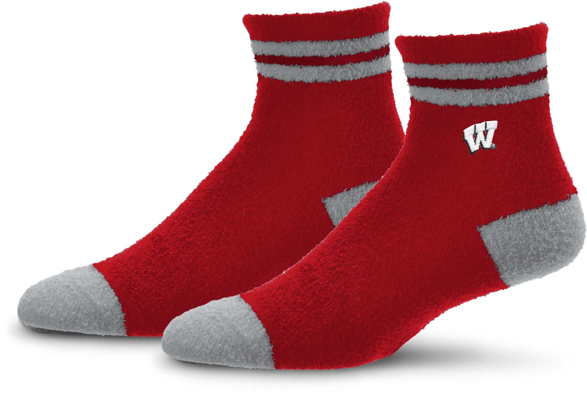 For Bare Feet Adult Wisconsin Badgers Stripe Cozy Socks