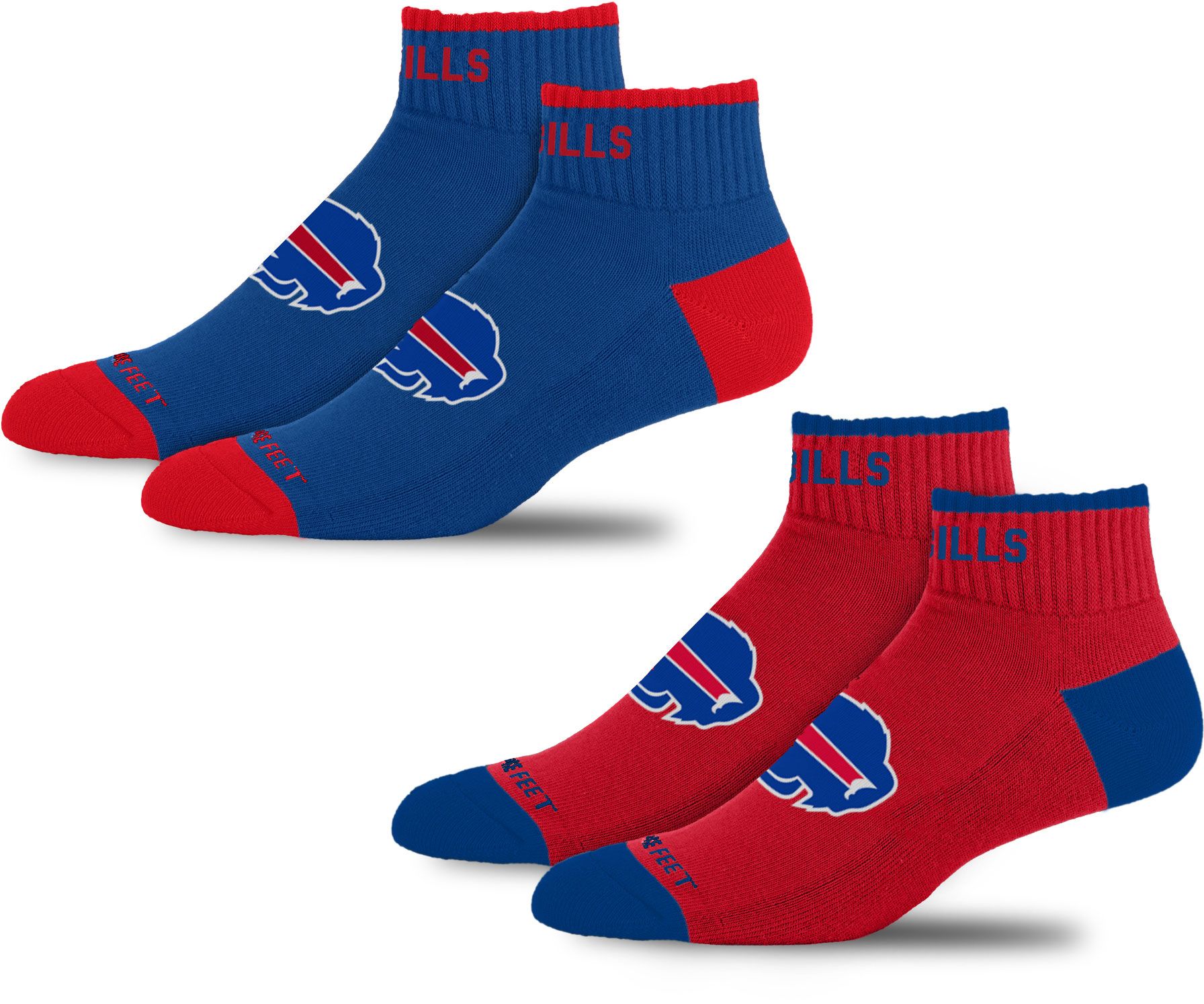 For Bare Feet Adult Buffalo Bills Front & Center 2 Pack Socks