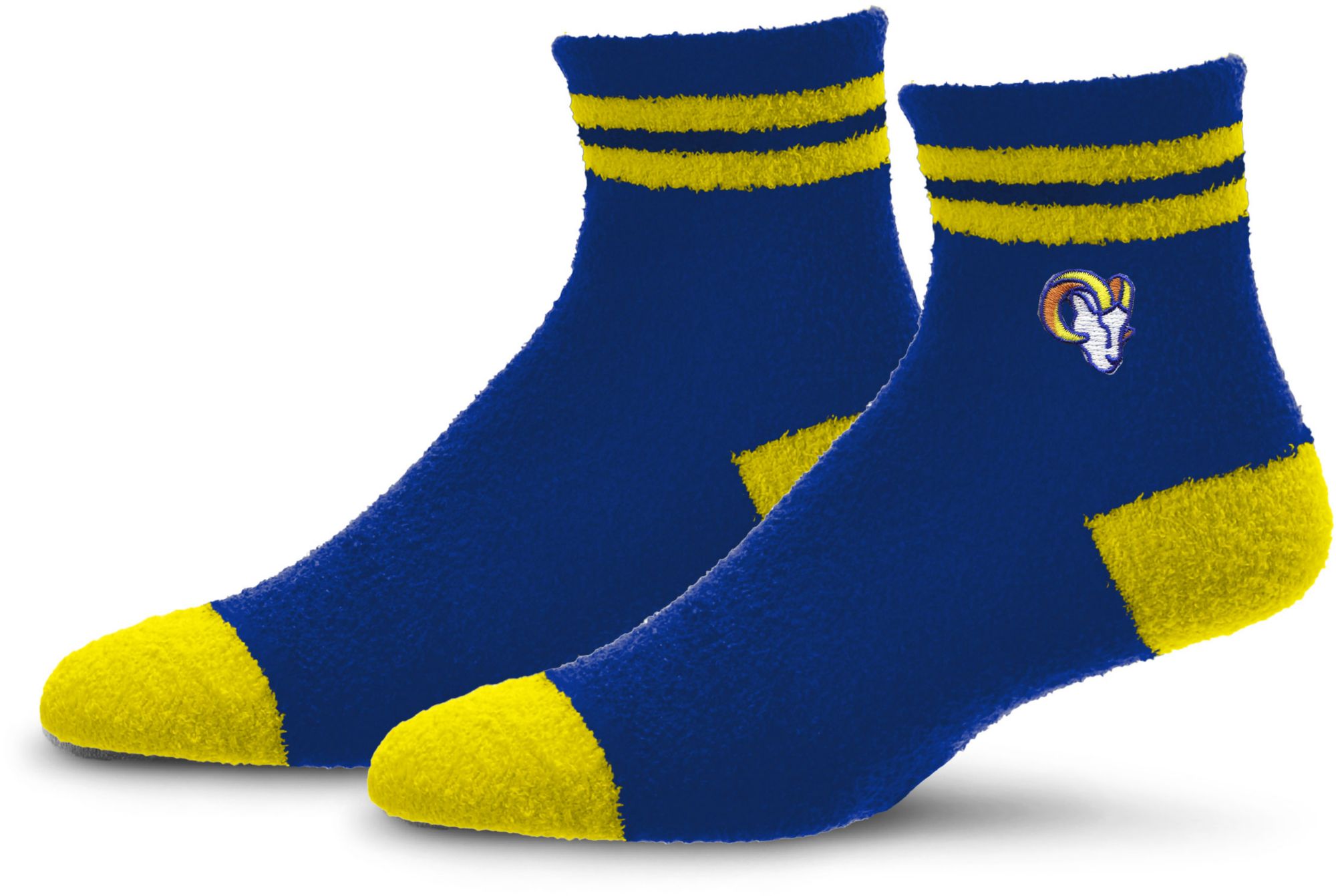For Bare Feet Adult Los Angeles Rams Stripe Cozy Socks