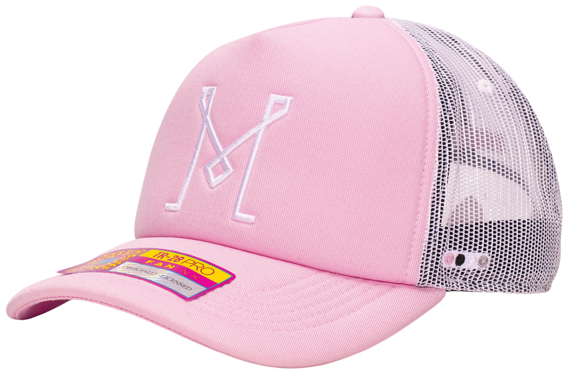 Fan Ink Men's Inter Miami CF Pink Logo Adjustable Trucker Hat