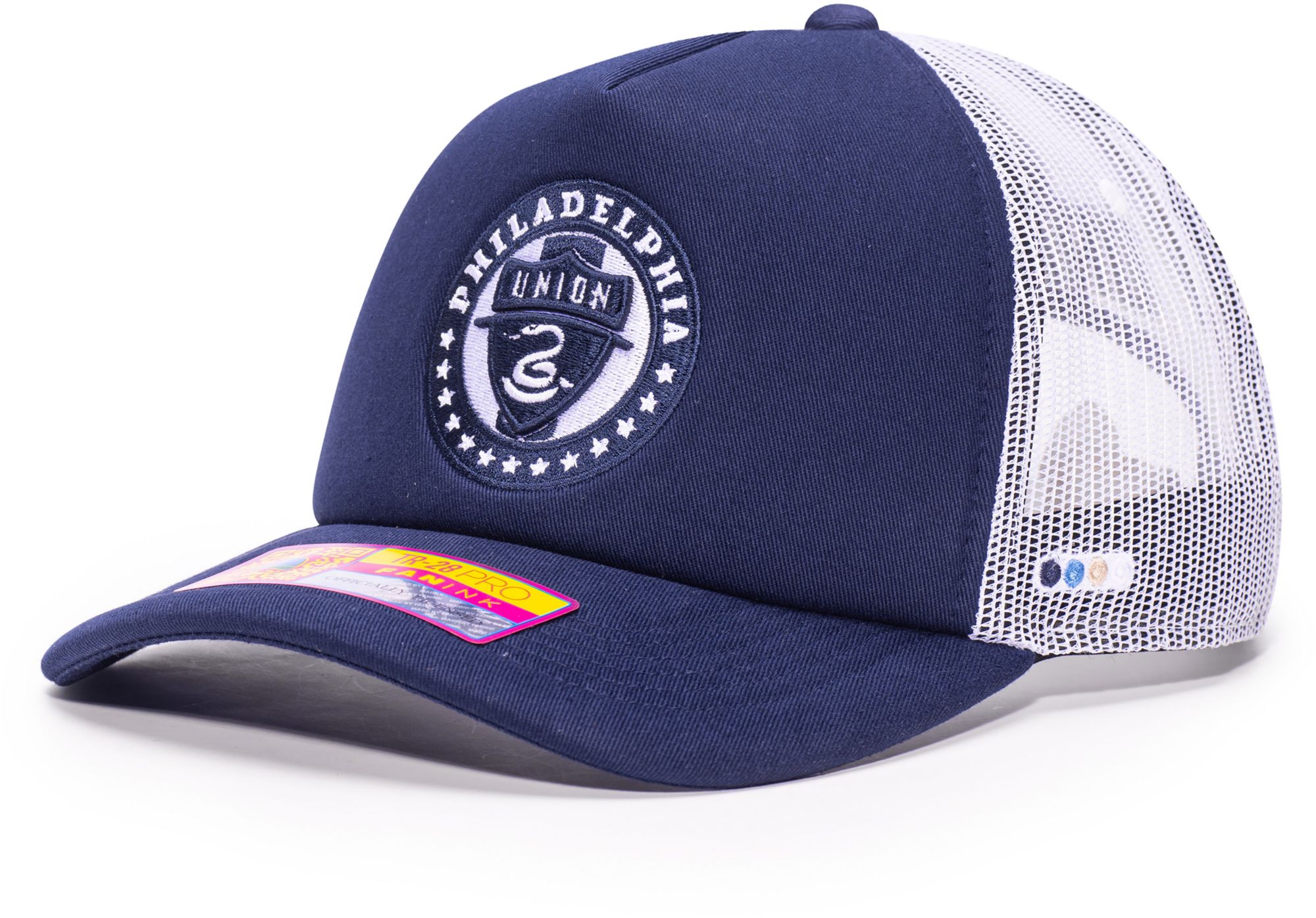 Fan Ink Adult Philadelphia Union Navy Logo Adjustable Trucker Hat