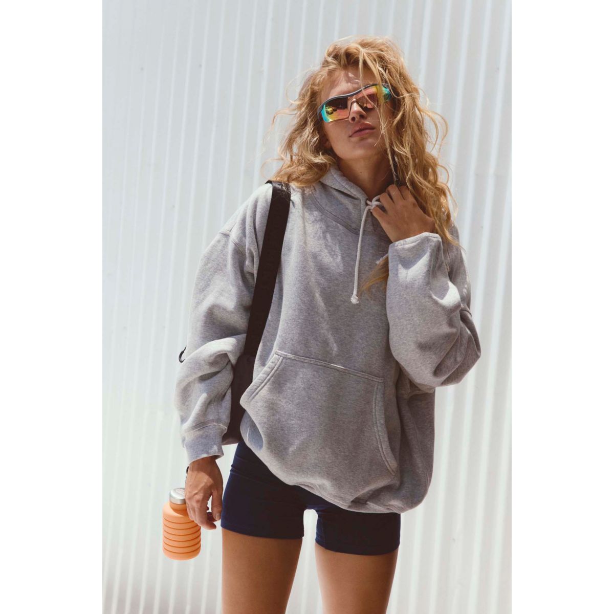 トップス Perverze 25AW CroppedHoodieKnit Top Gray Perverze 25AW CroppedHoodieKnit Top Gray