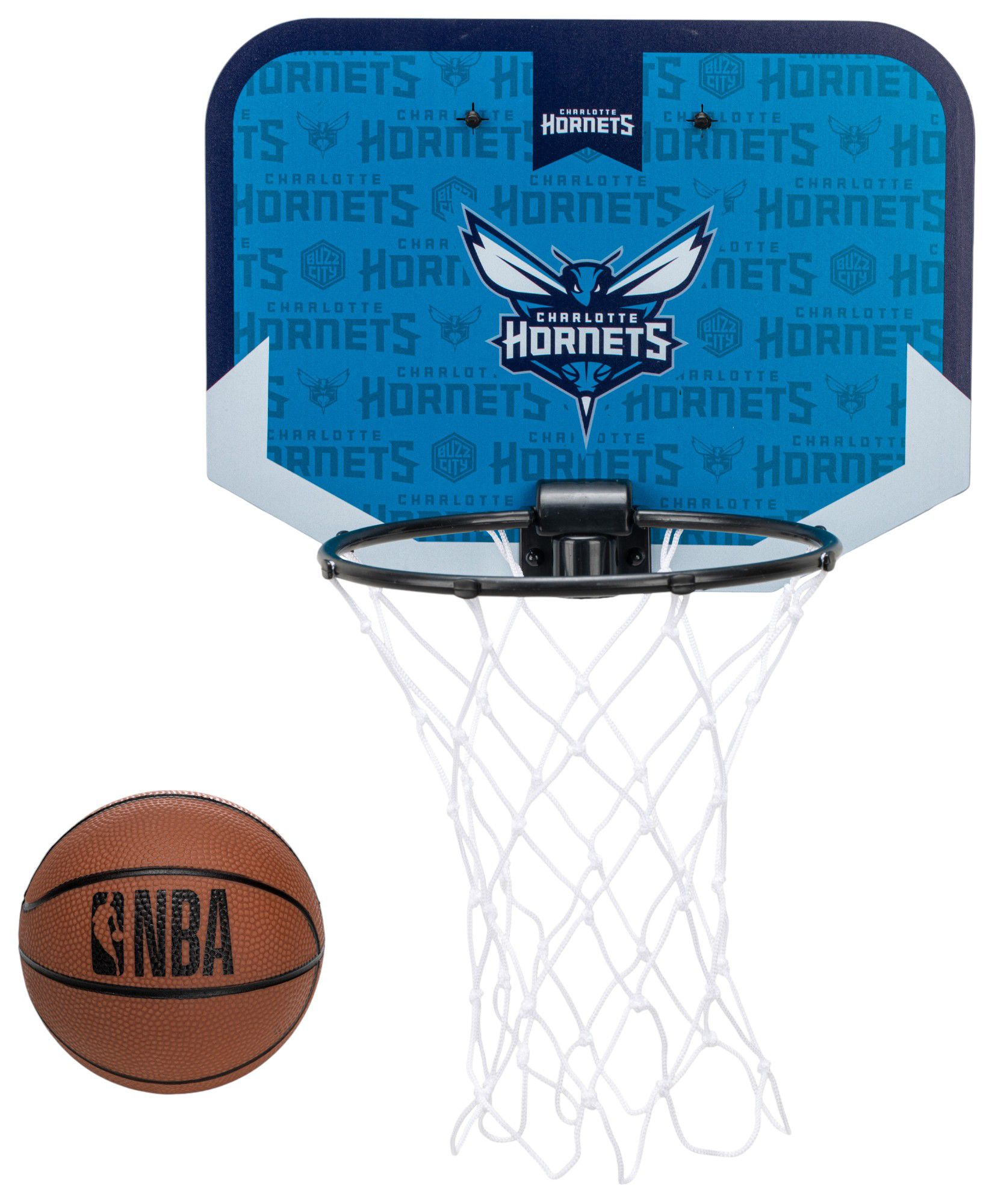 Franklin Unisex Charlotte Hornets Over The Door Mini Basketball Hoop and Ball Set