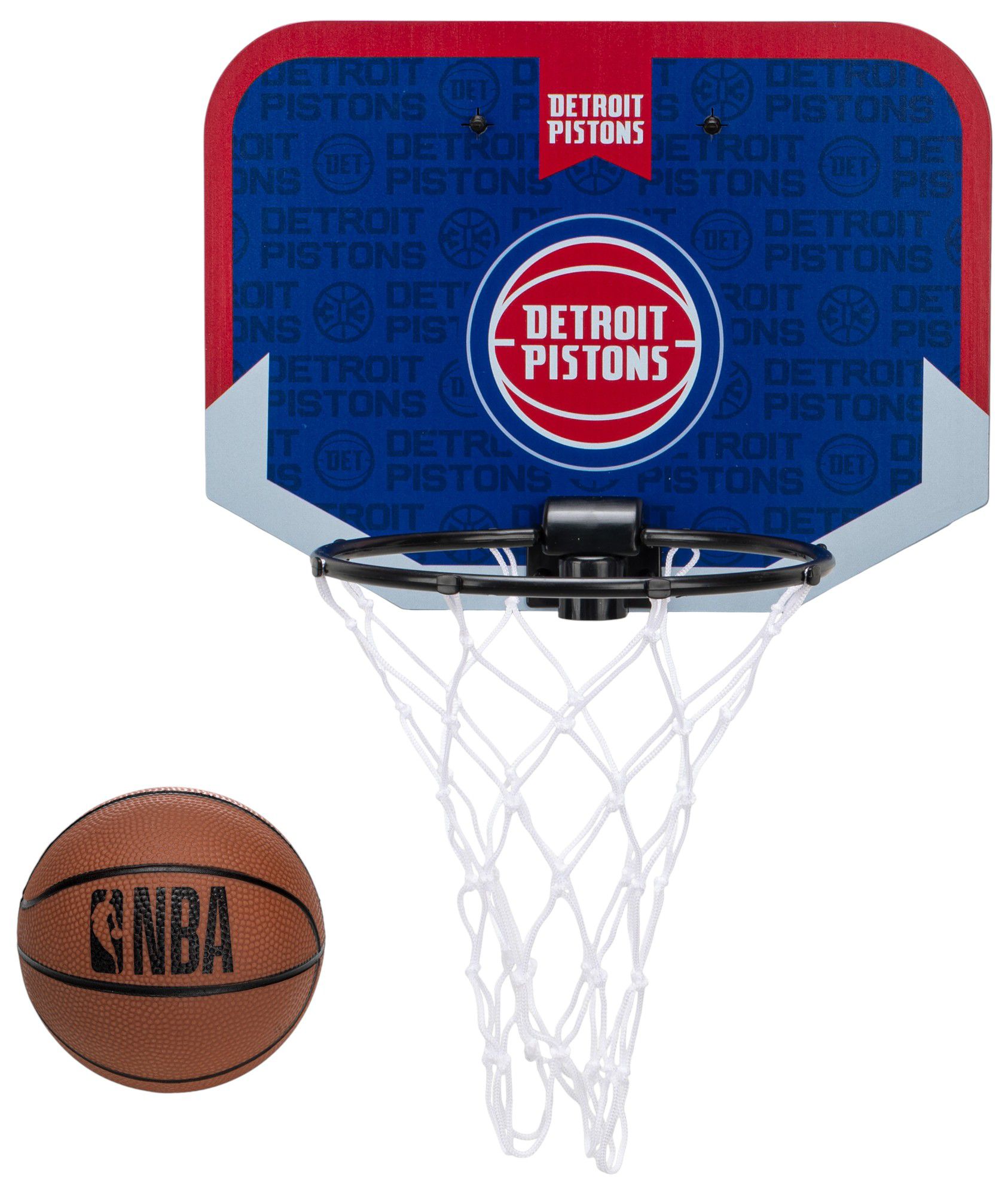 Franklin Unisex Detroit Pistons Over The Door Mini Basketball Hoop and Ball Set