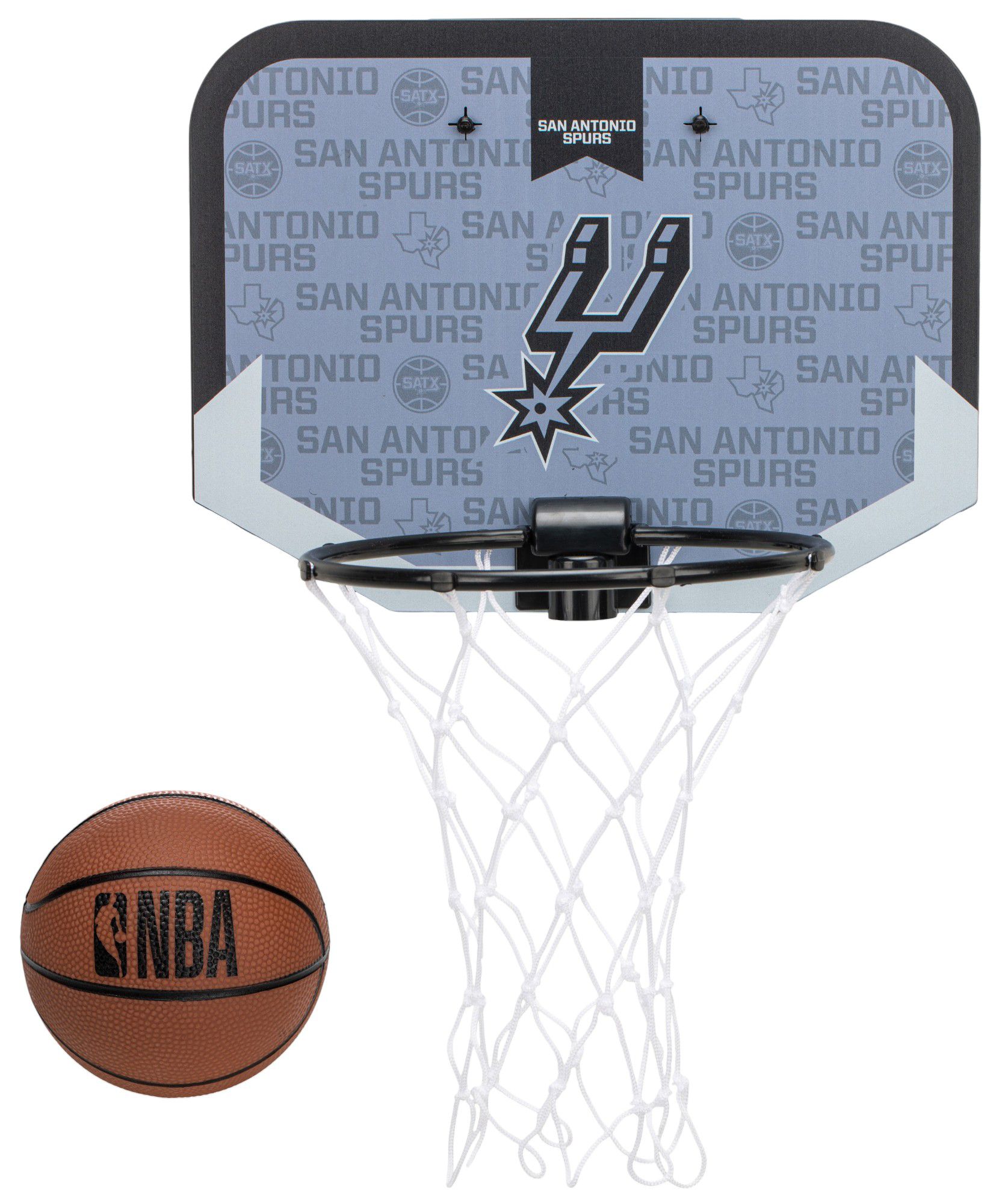 Franklin Unisex San Antonio Spurs Over The Door Mini Basketball Hoop and Ball Set