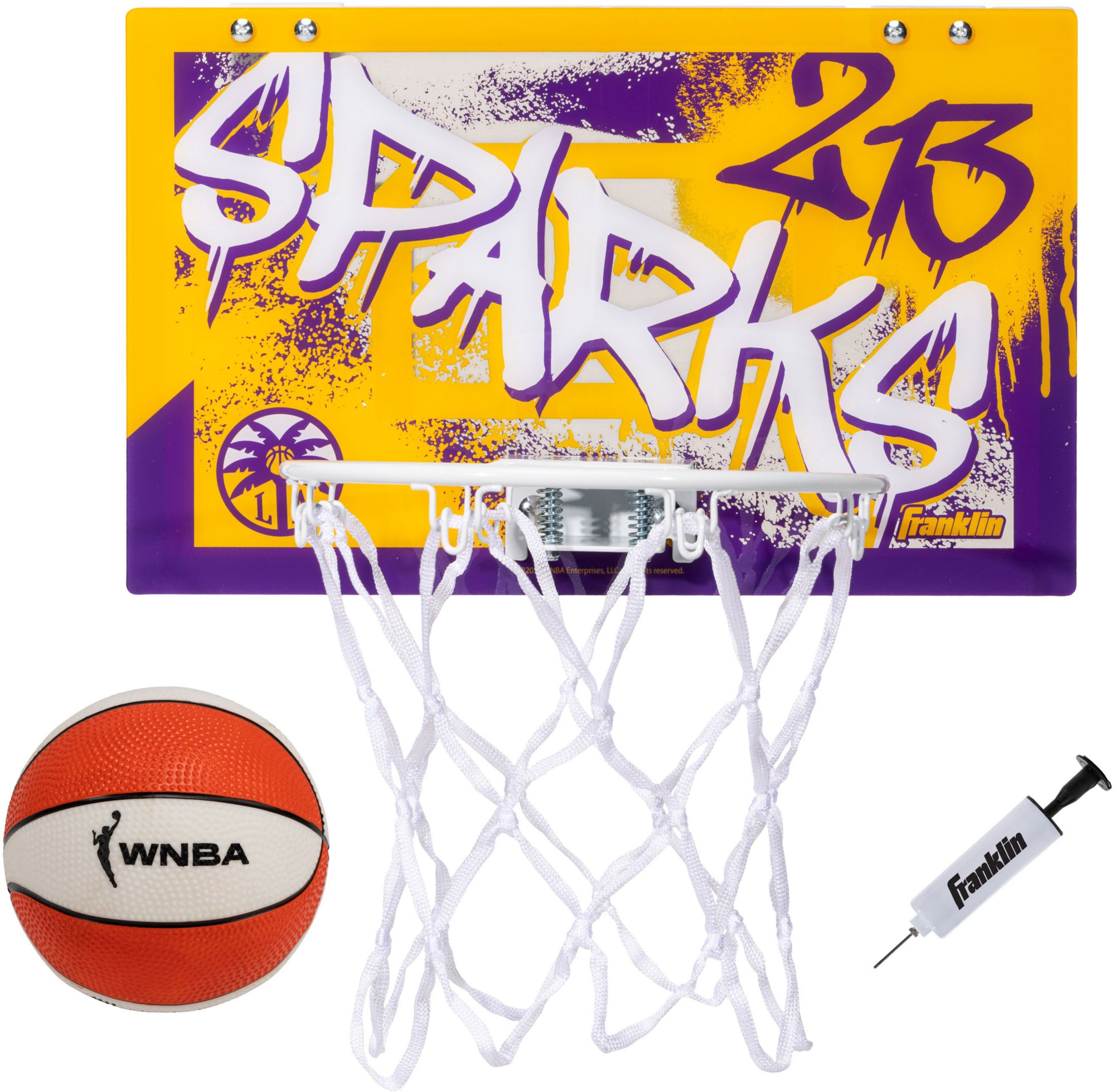 Franklin Los Angeles Sparks Over The Door Mini Basketball Hoop and Ball Set