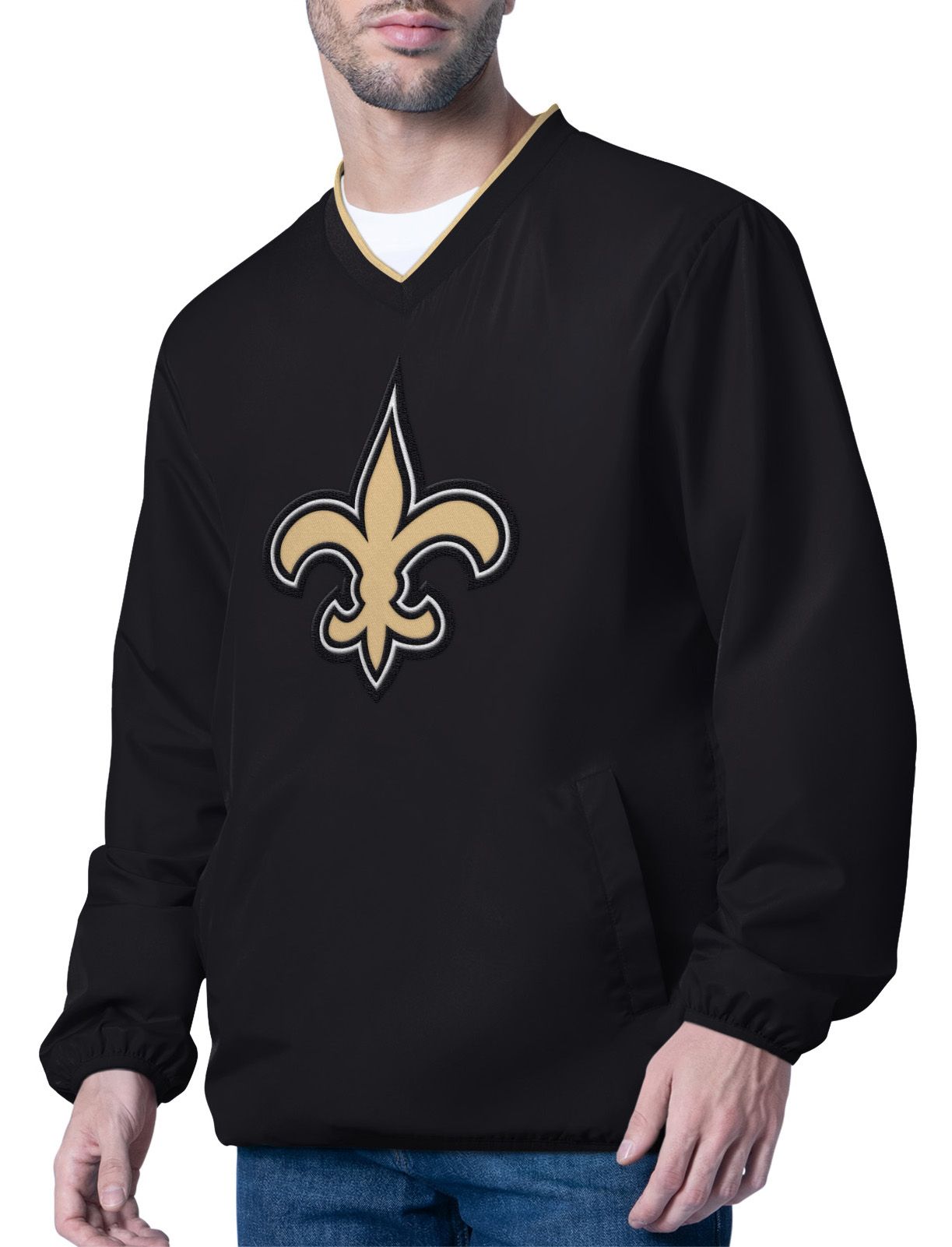 G-III Men's New Orleans Saints Black Crossover Pullover Jacket