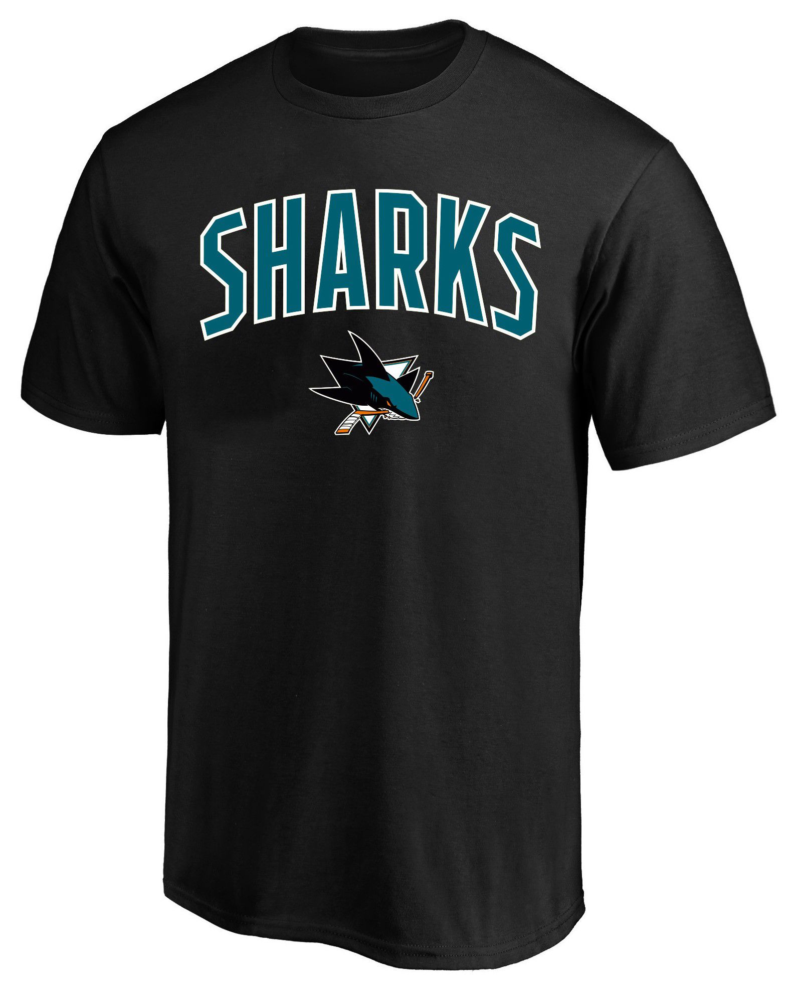 Profile Varsity Men's San Jose Sharks Black Big and Tall Arch Logo T-Shirt