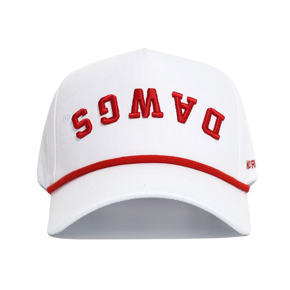 No Rivals Adult Georgia Bulldogs White Upside Down Adjustable Snapback