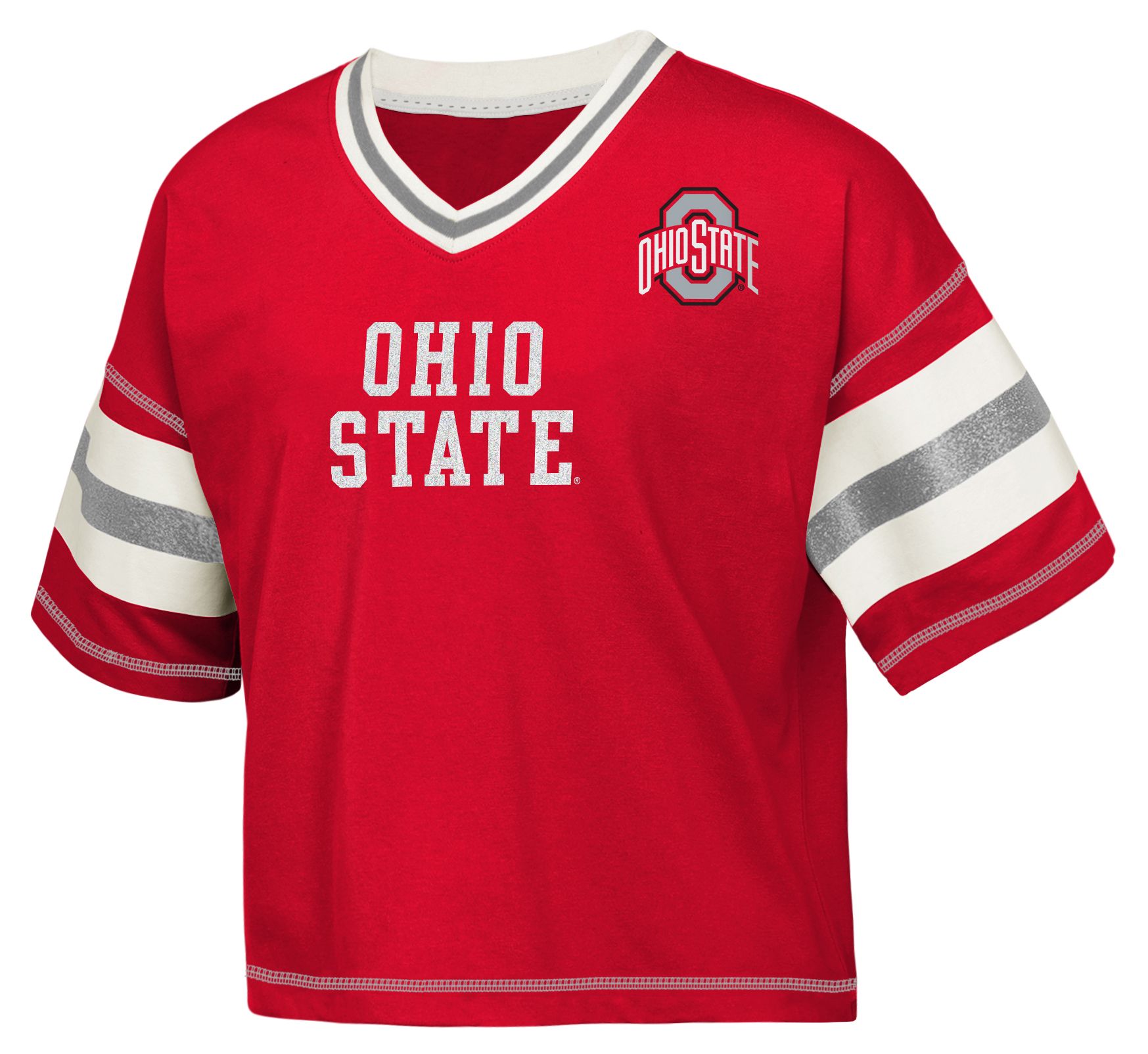 Gen2 Girls' Ohio State Buckeyes Red Grid Iron Short Sleeve T-Shirt