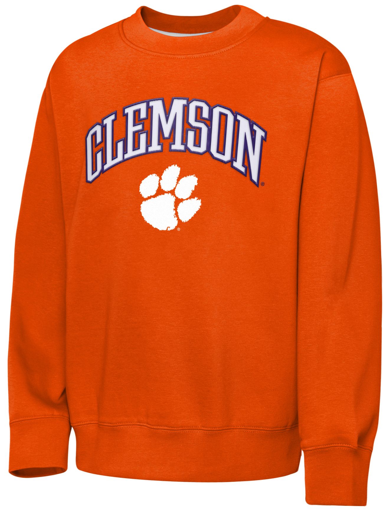 Gen2 Youth Clemson Tigers Orange Place Kicker Crew Pullover Sweatshirt