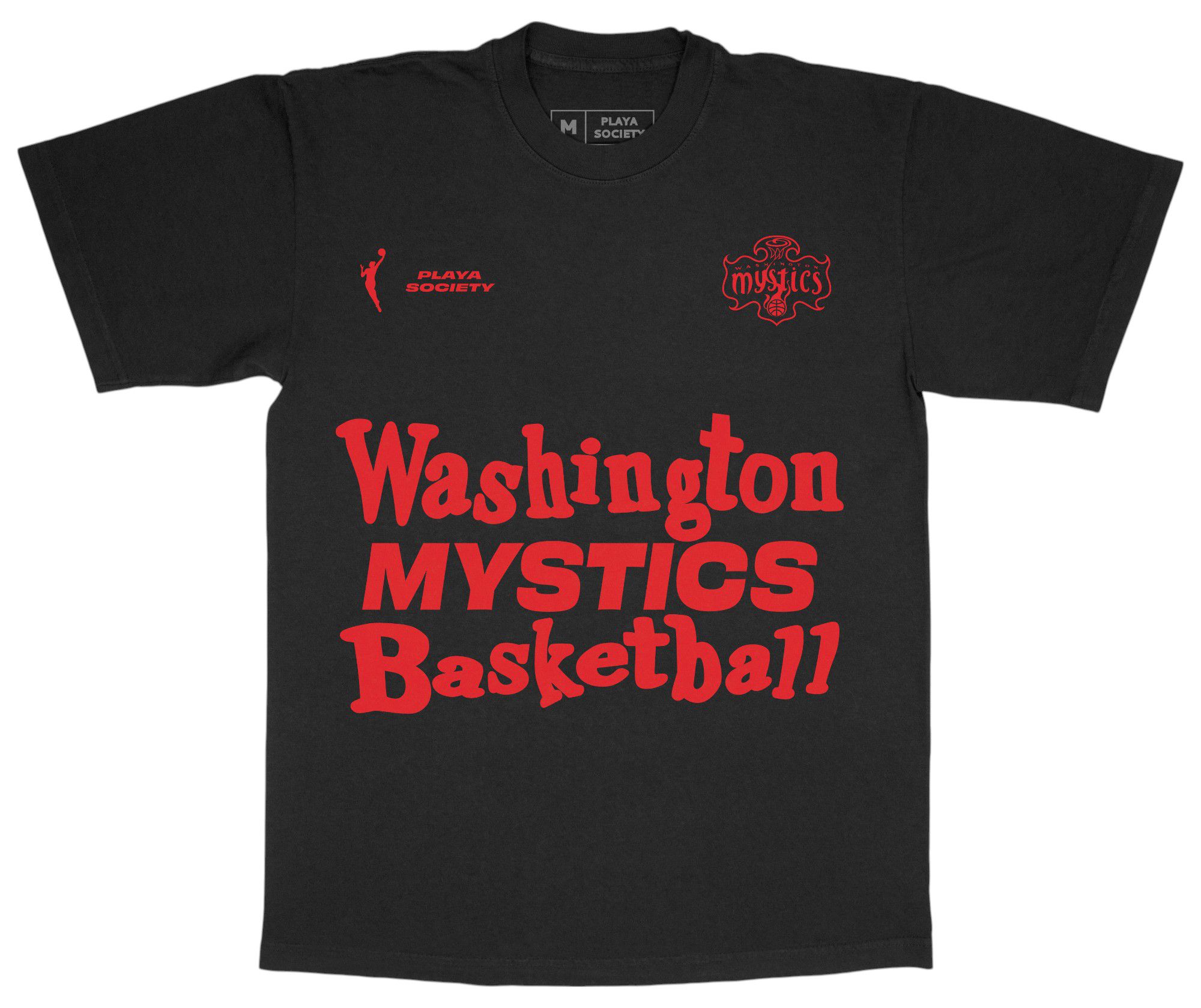 PLAYA SOCIETY Adult Washington Mystics Black Catch Up T-Shirt