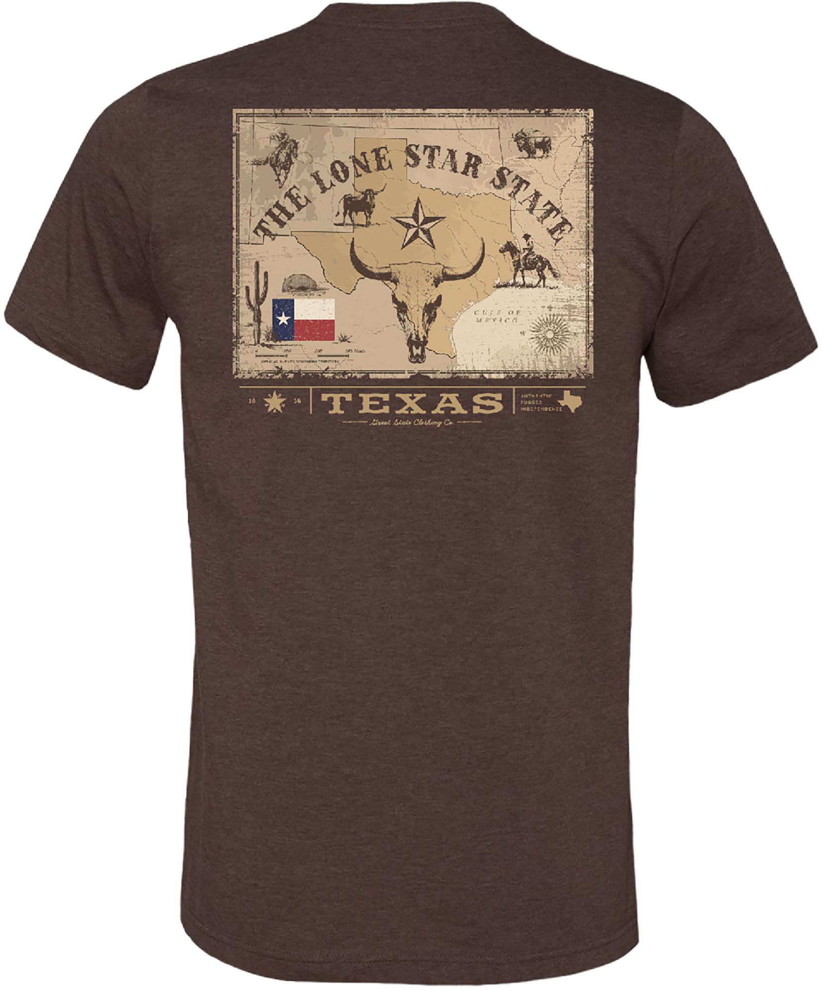 Great State Men's Vintage Texas Map Short Sleeve T-Shirt