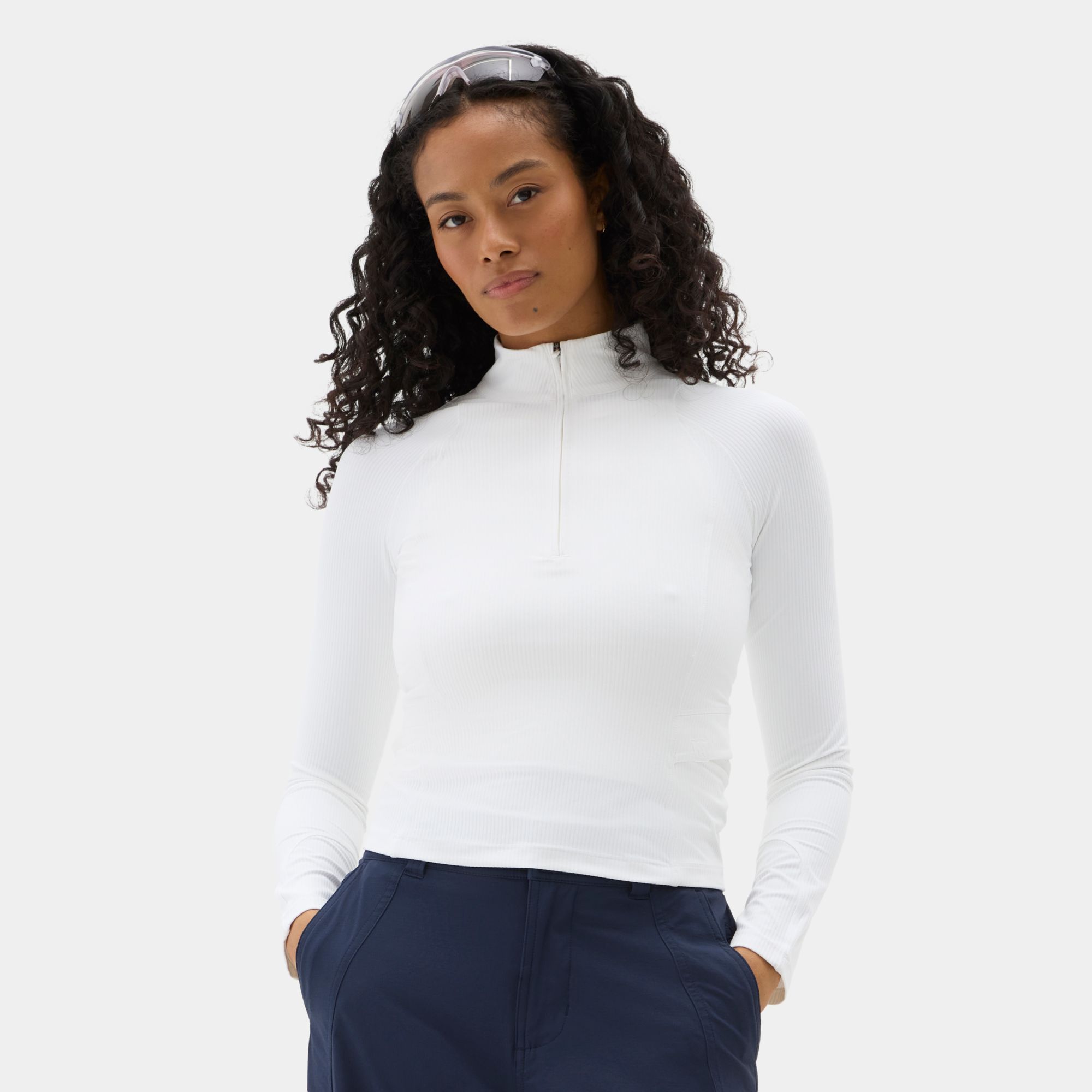 Halfdays Women's Julie Rib 1/4 Zip Top