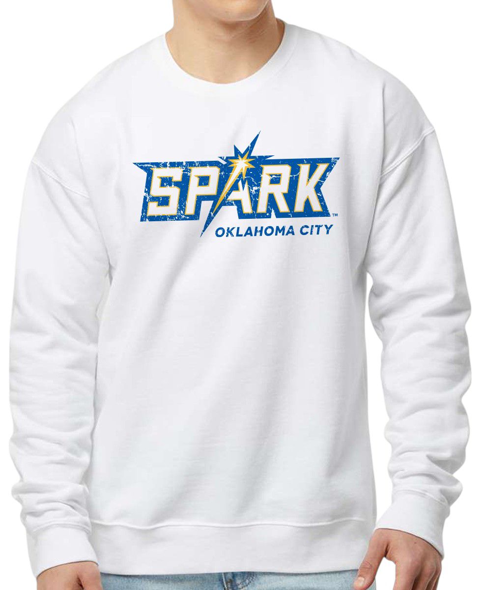 Driving Force Sports Men's Oklahoma City Spark White Crewneck Sweatshirt