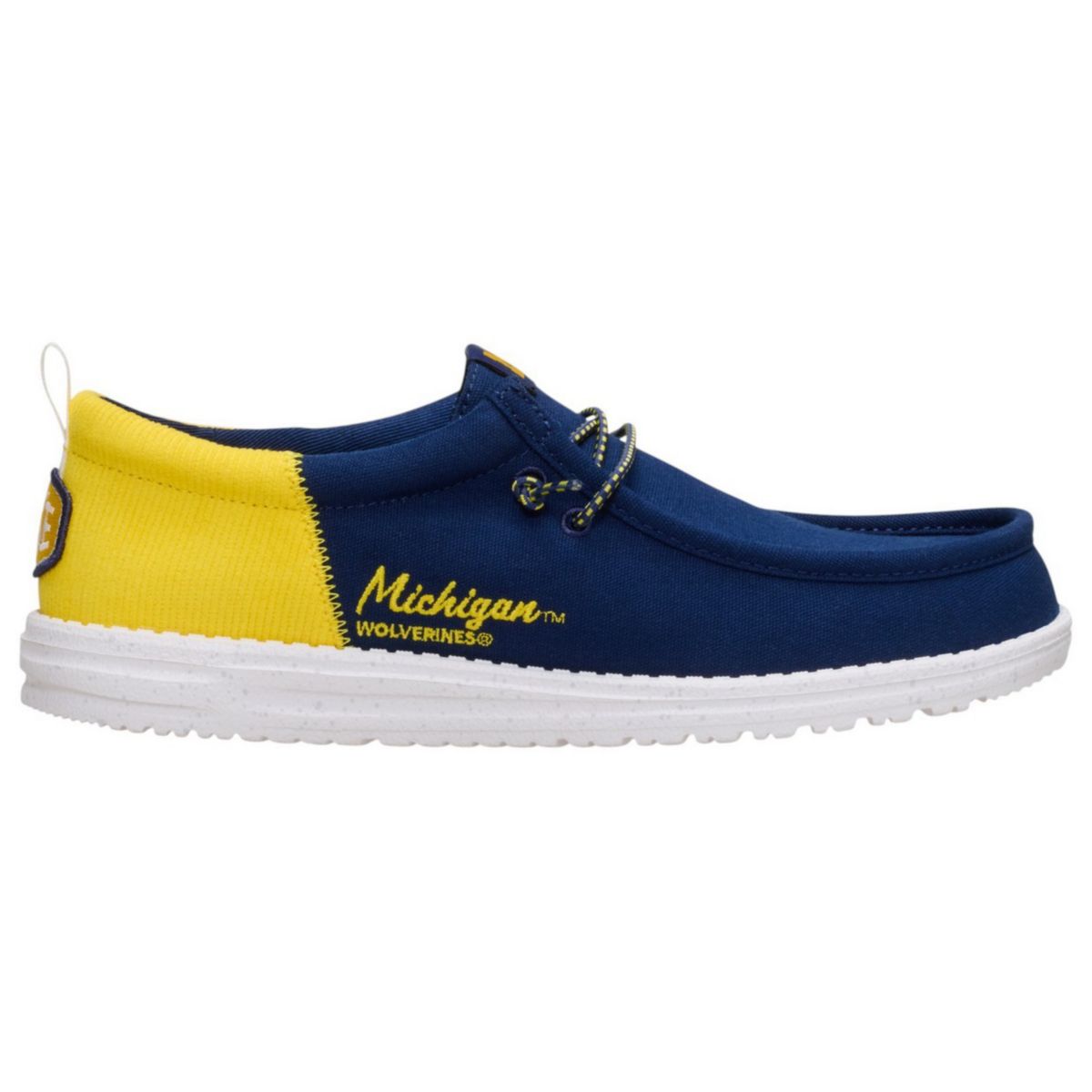 MICHIGAN WOLVERINE HEY DUDE WALLY SOX TRI FANS GOLD BLUE - FOOTWEAR MEN\'S Amazon.com | HEYDUDE Men main image 3