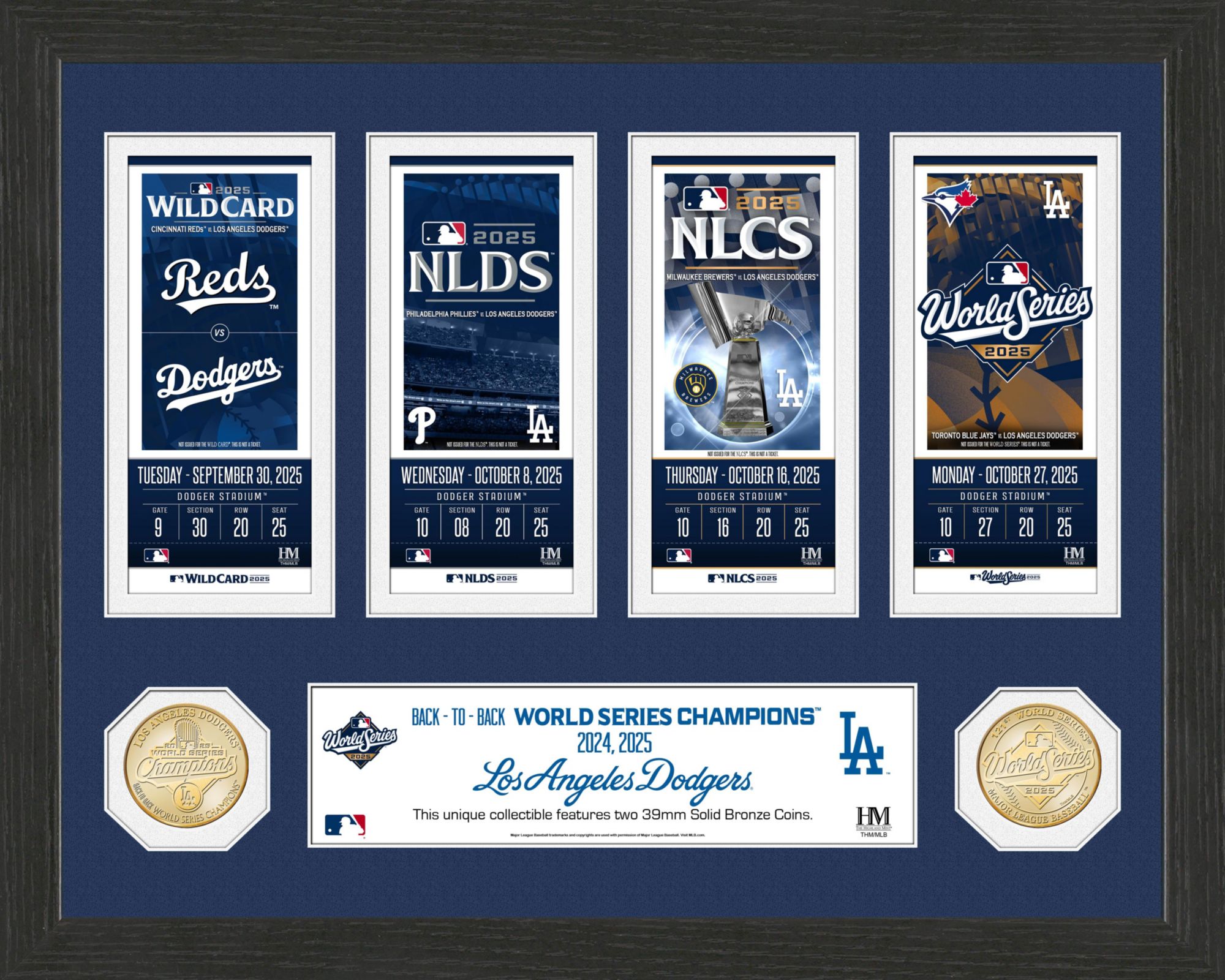 Highland Mint Los Angeles Dodgers 2025 Road to the World Series Bronze Coin Photo Mint