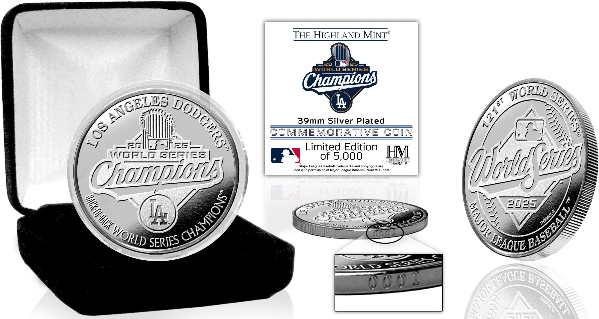 Highland Mint Los Angeles Dodgers 2025 World Series Champions Silver Coin