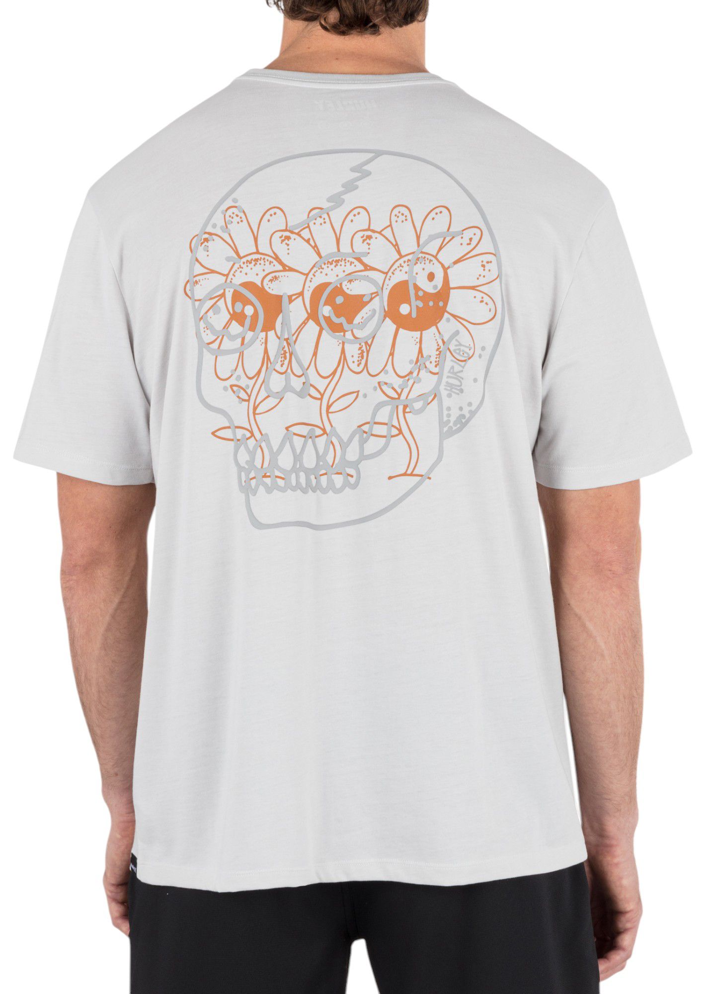 Hurley Men's H2O-DRI Skulls and Flowers Short Sleeve Shirt