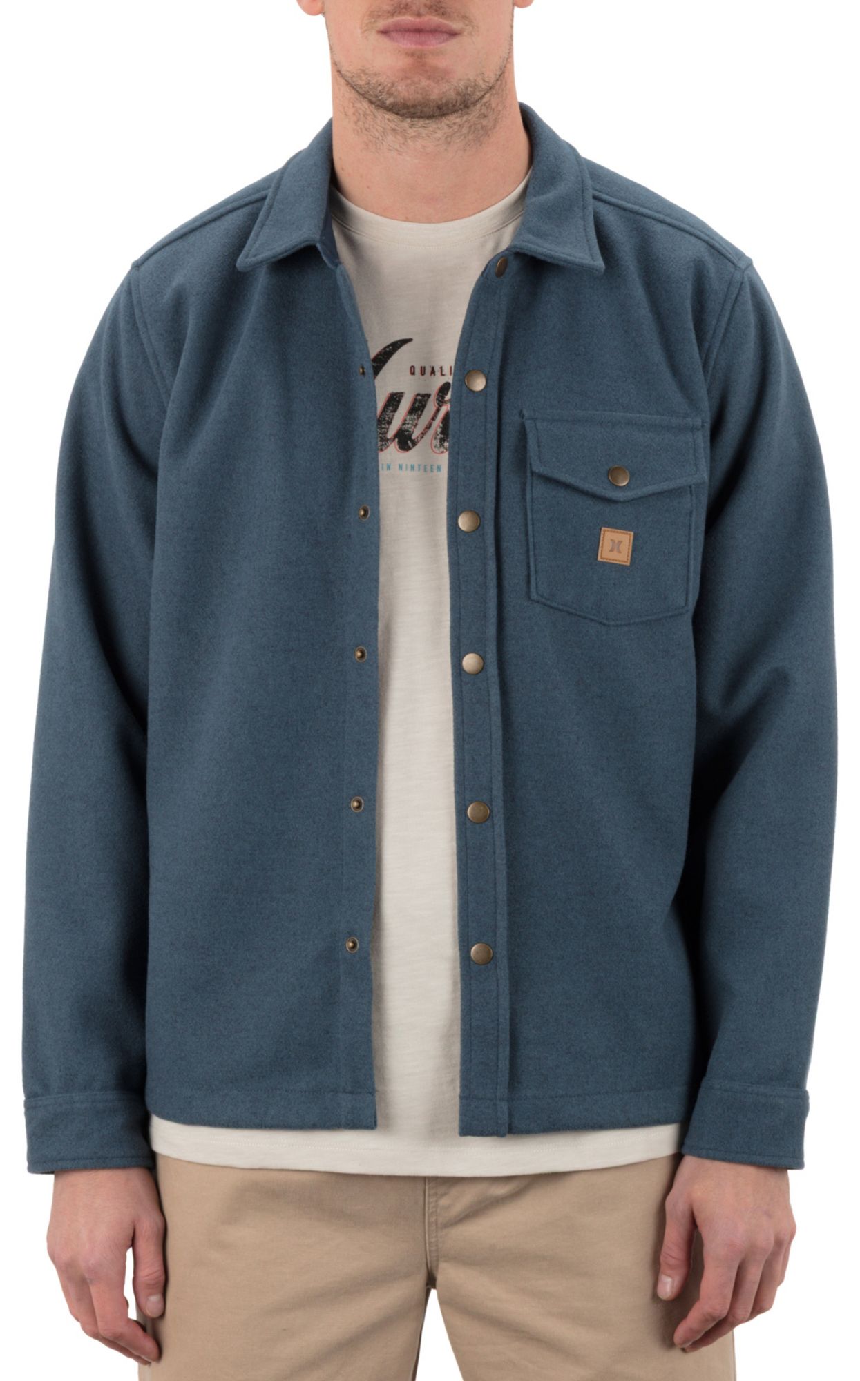 Hurley Men's Santa Cruz Solid Long Sleeve Flannel