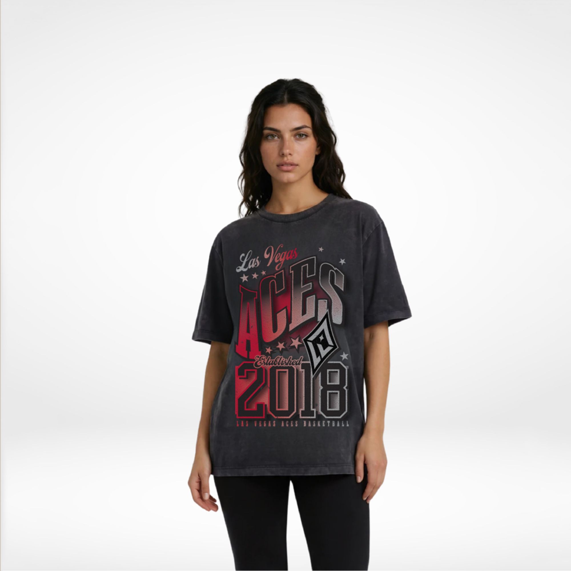 The Wild Collective Adult Las Vegas Aces Black Established Band Graphic T-Shirt