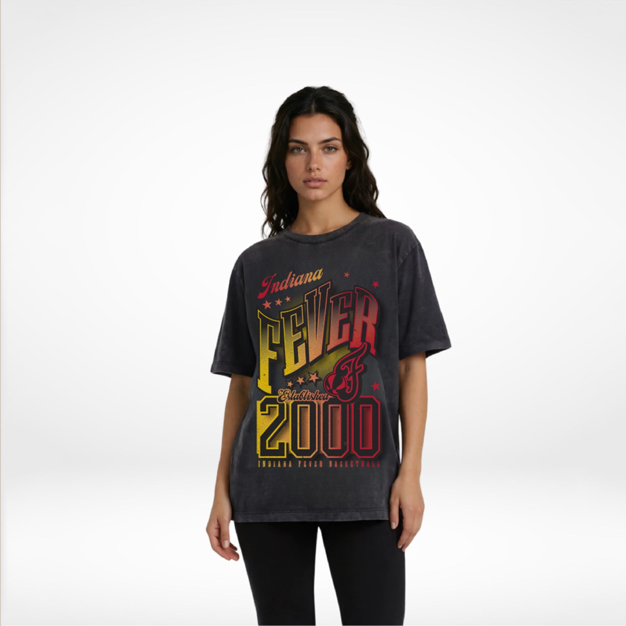 The Wild Collective Adult Indiana Fever Black Established Band Graphic T-Shirt